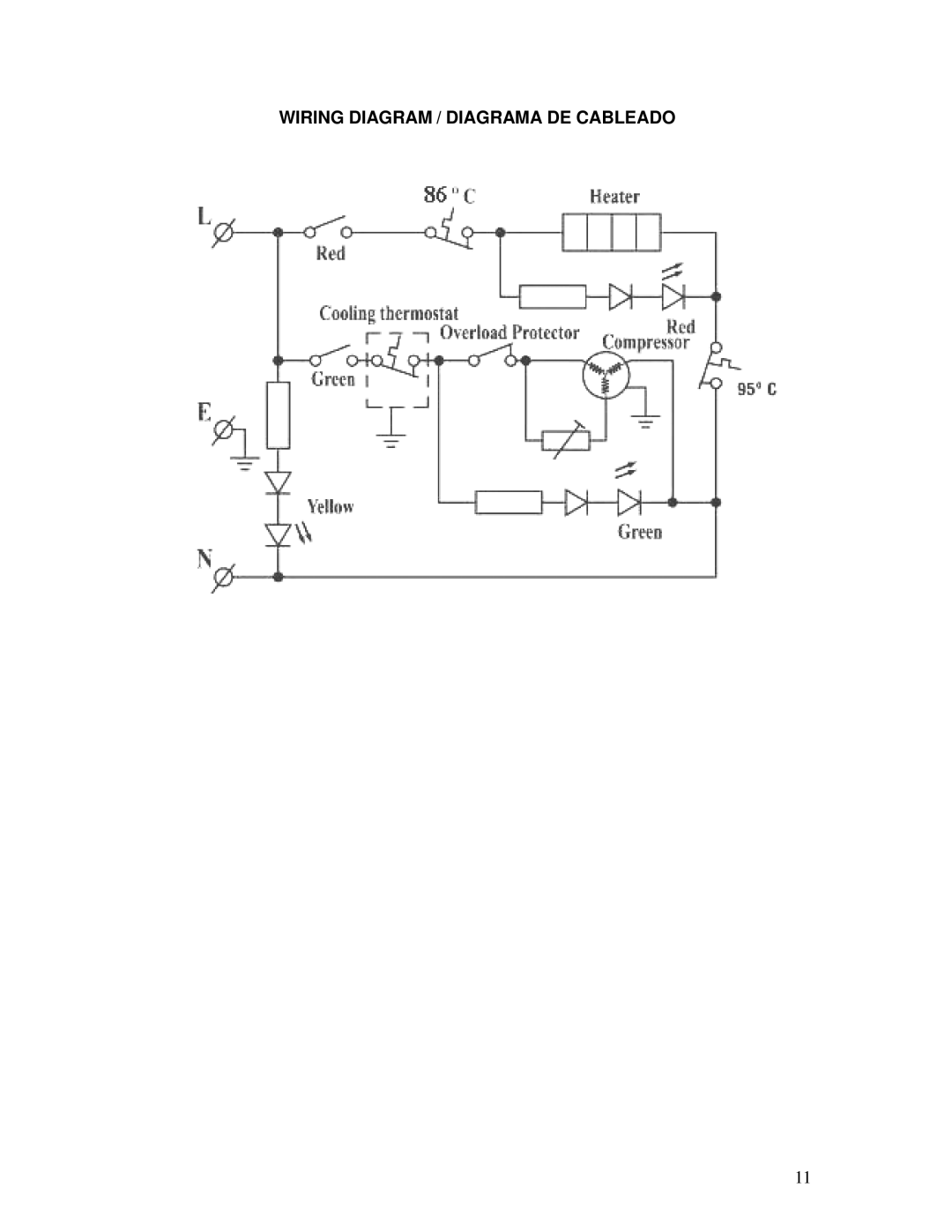 Avanti WDP69 instruction manual Wiring Diagram / Diagrama DE Cableado 