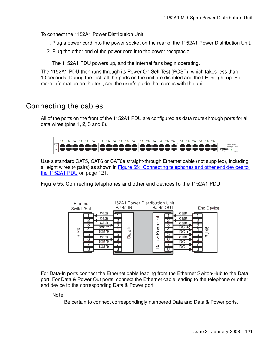 Avaya 03-300686 manual Connecting the cables 