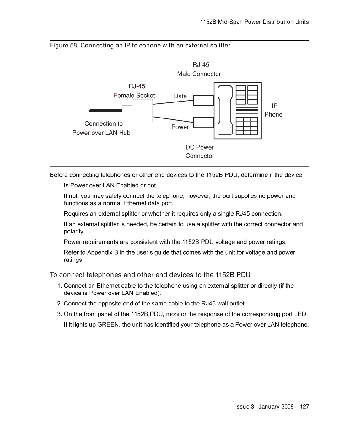 Avaya 03-300686 manual To connect telephones and other end devices to the 1152B PDU 