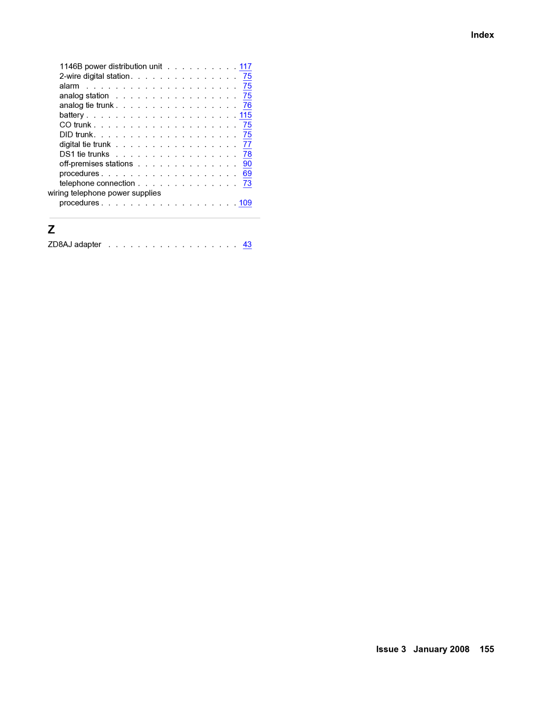 Avaya 03-300686 manual Procedures ZD8AJ adapter 