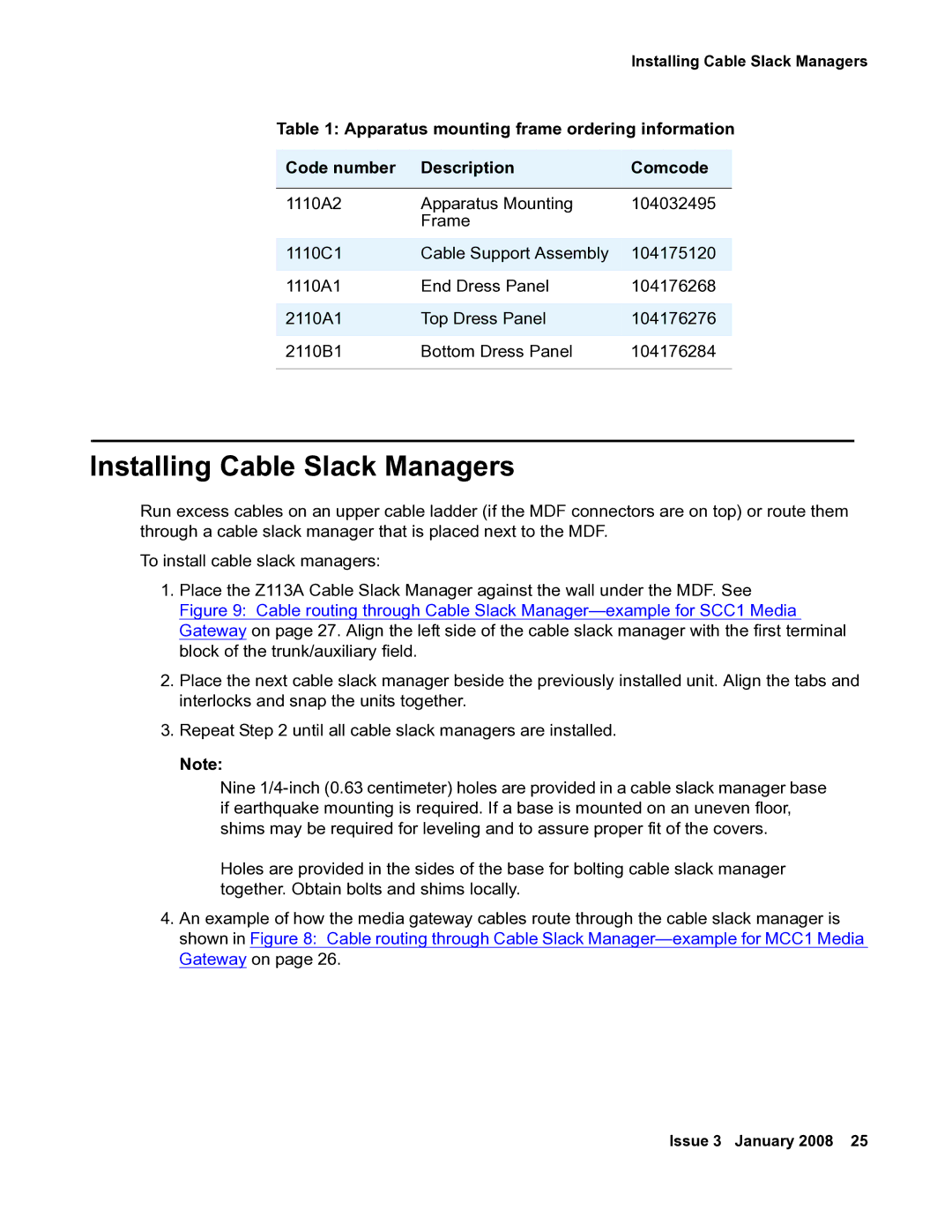 Avaya 03-300686 manual Installing Cable Slack Managers 