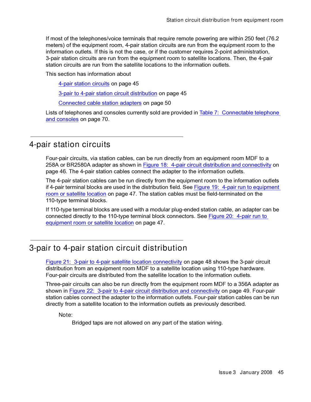 Avaya 03-300686 manual Pair station circuits, Pair to 4-pair station circuit distribution 