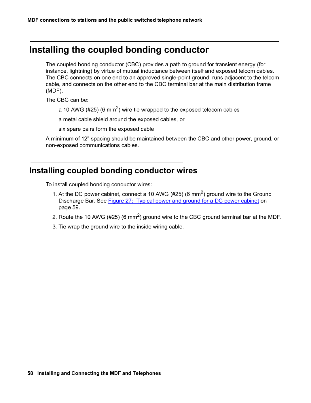 Avaya 03-300686 manual Installing the coupled bonding conductor, Installing coupled bonding conductor wires 