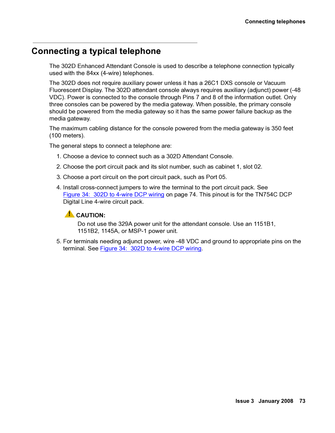 Avaya 03-300686 manual Connecting a typical telephone 