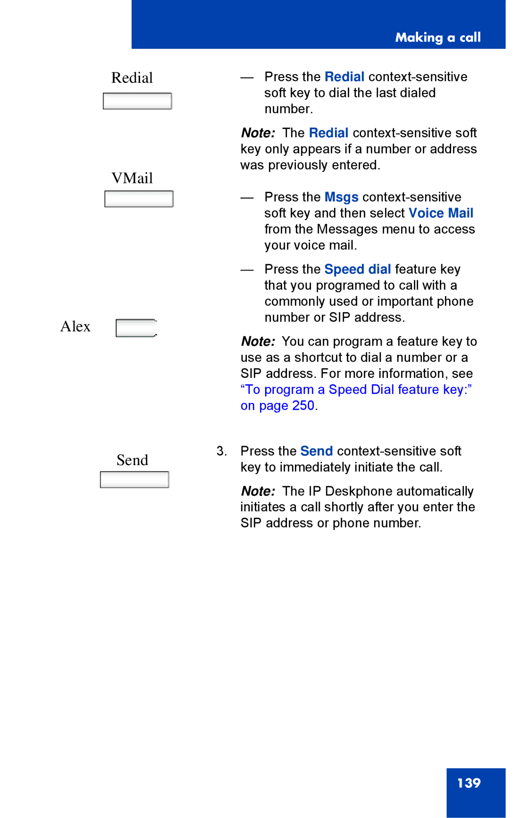 Avaya 1040E manual Redial VMail Alex Send 