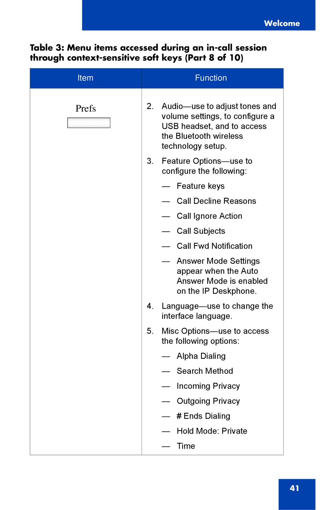 Avaya 1040E manual Volume settings, to configure a 