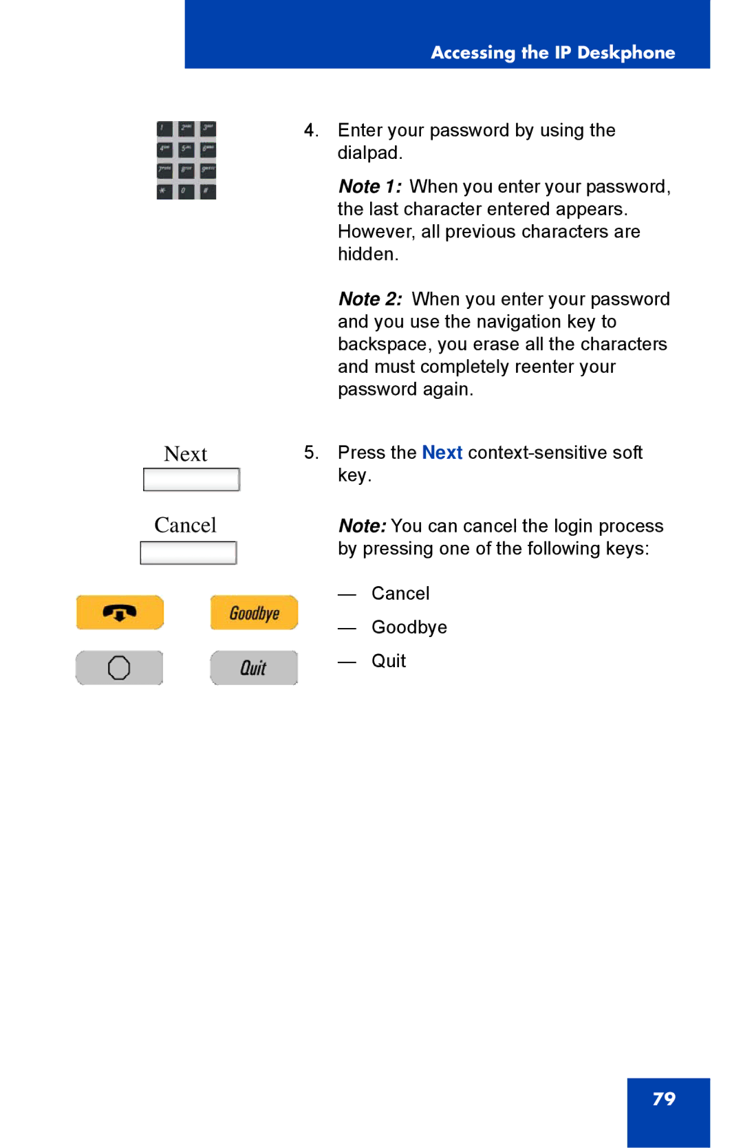 Avaya 1040E manual Next, Cancel 