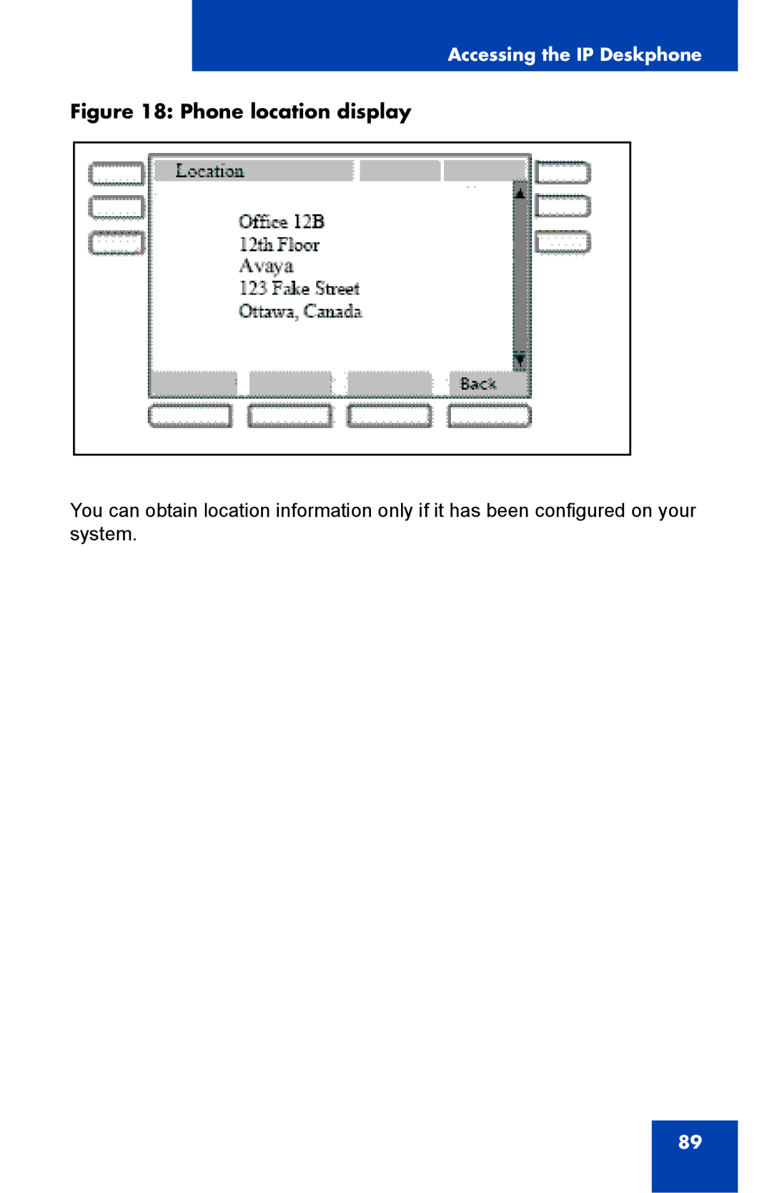 Avaya 1040E manual Phone location display 