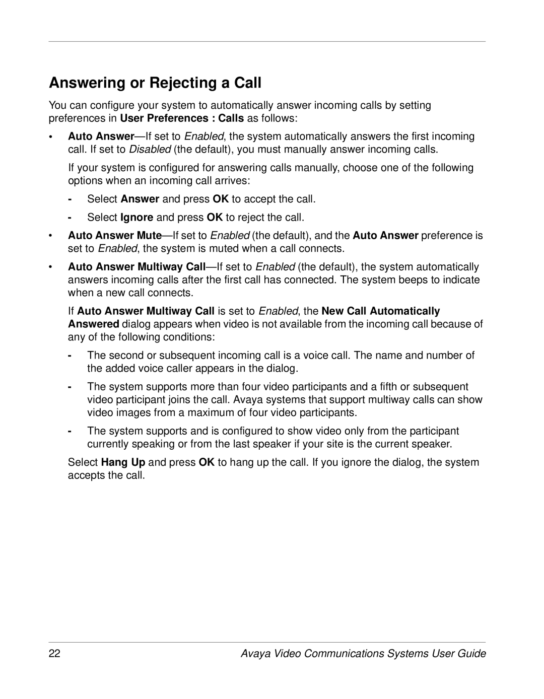 Avaya 1030, 1050, 1040 manual Answering or Rejecting a Call 