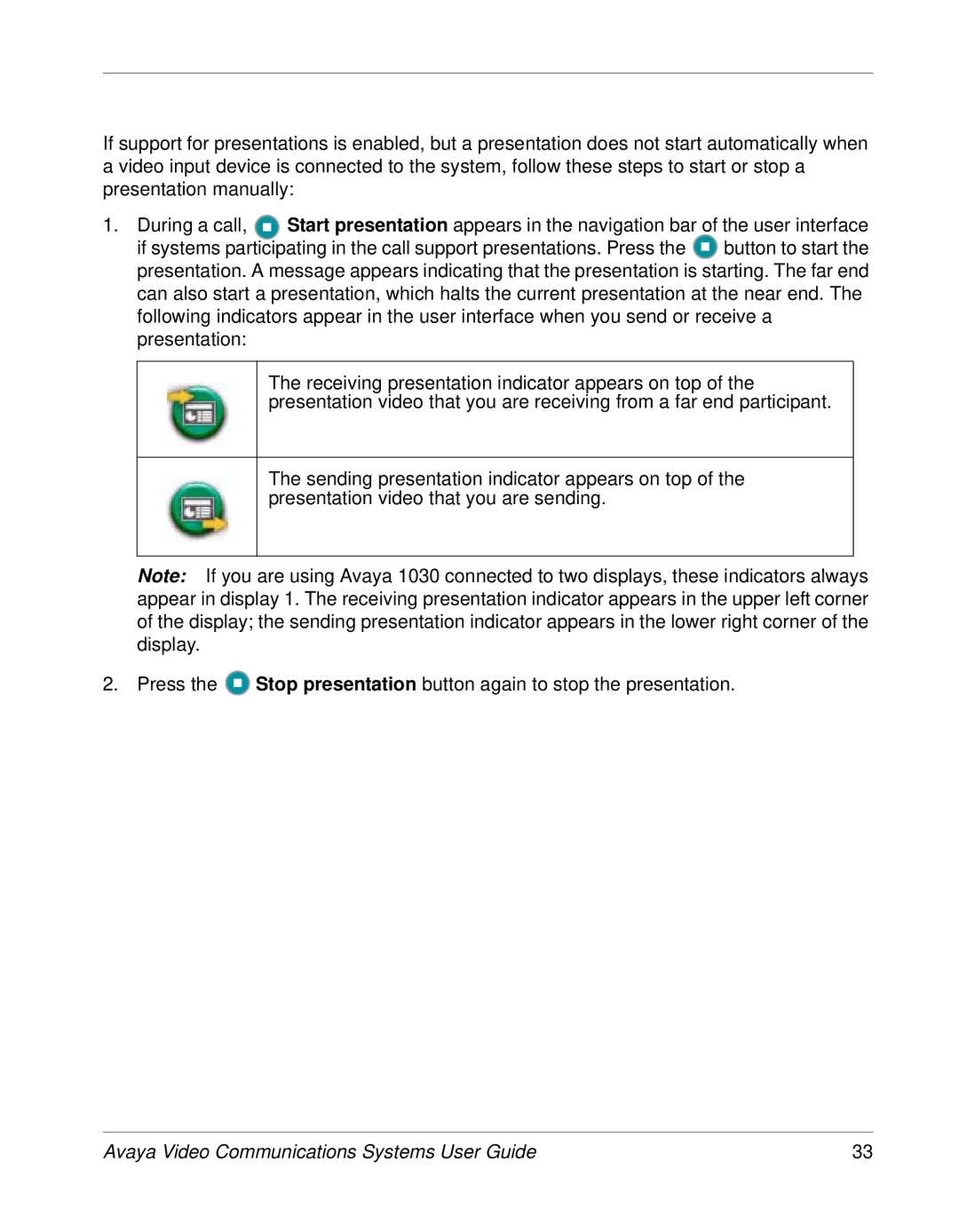 Avaya 1050, 1030, 1040 manual Avaya Video Communications Systems User Guide 