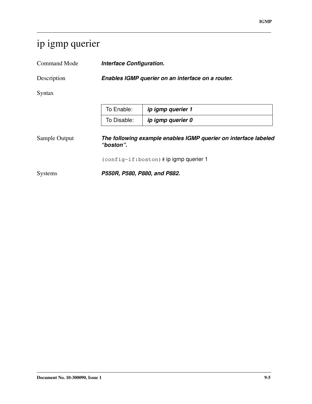 Avaya 106760804 manual Ip igmp querier 