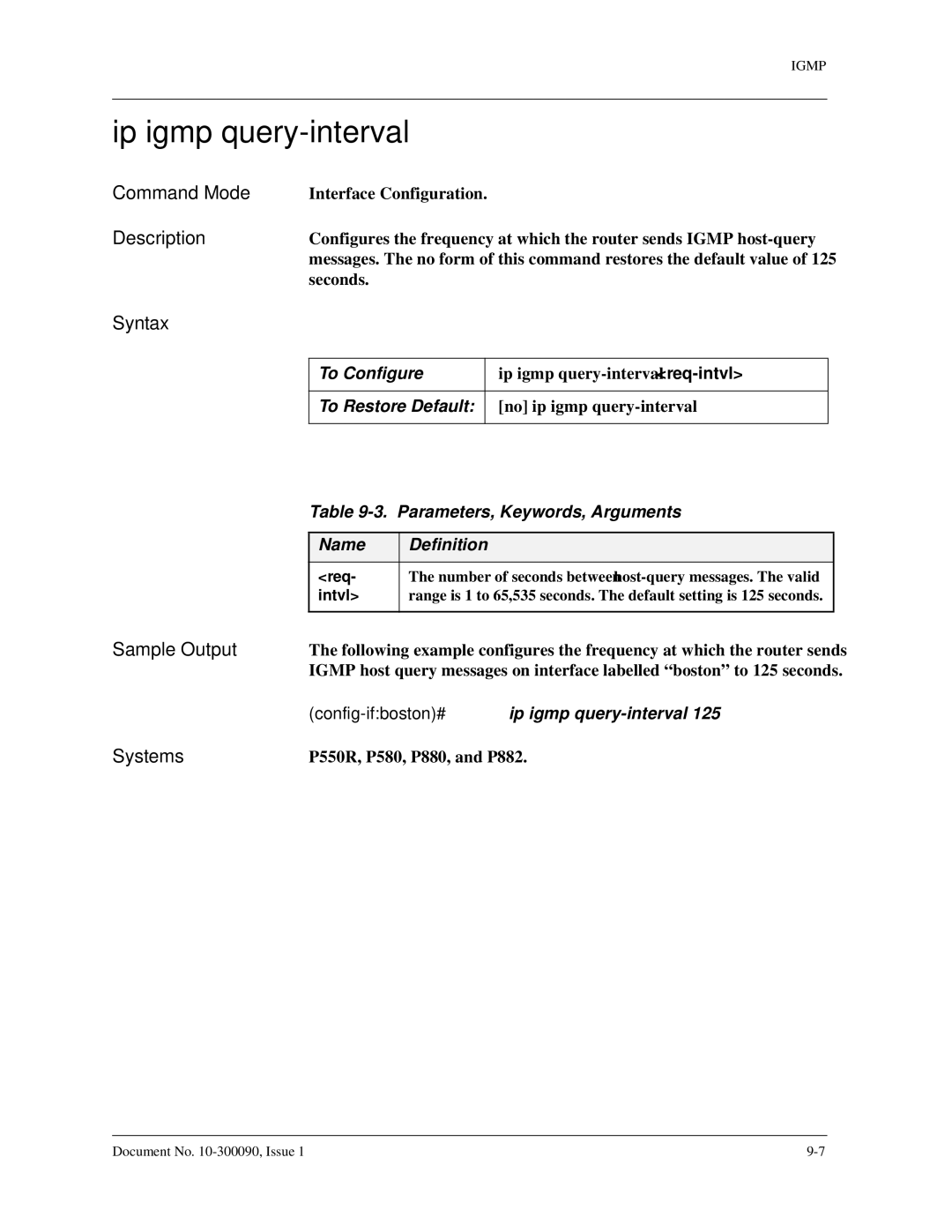 Avaya 106760804 manual Ip igmp query-interval 