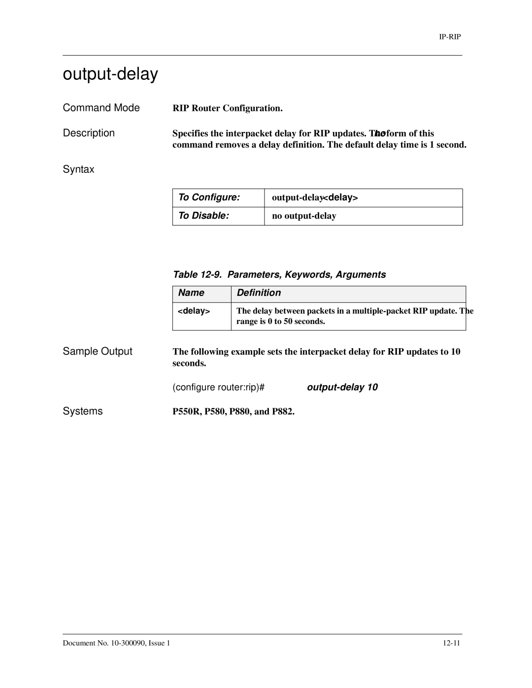 Avaya 106760804 manual Output-delay, To Configure 