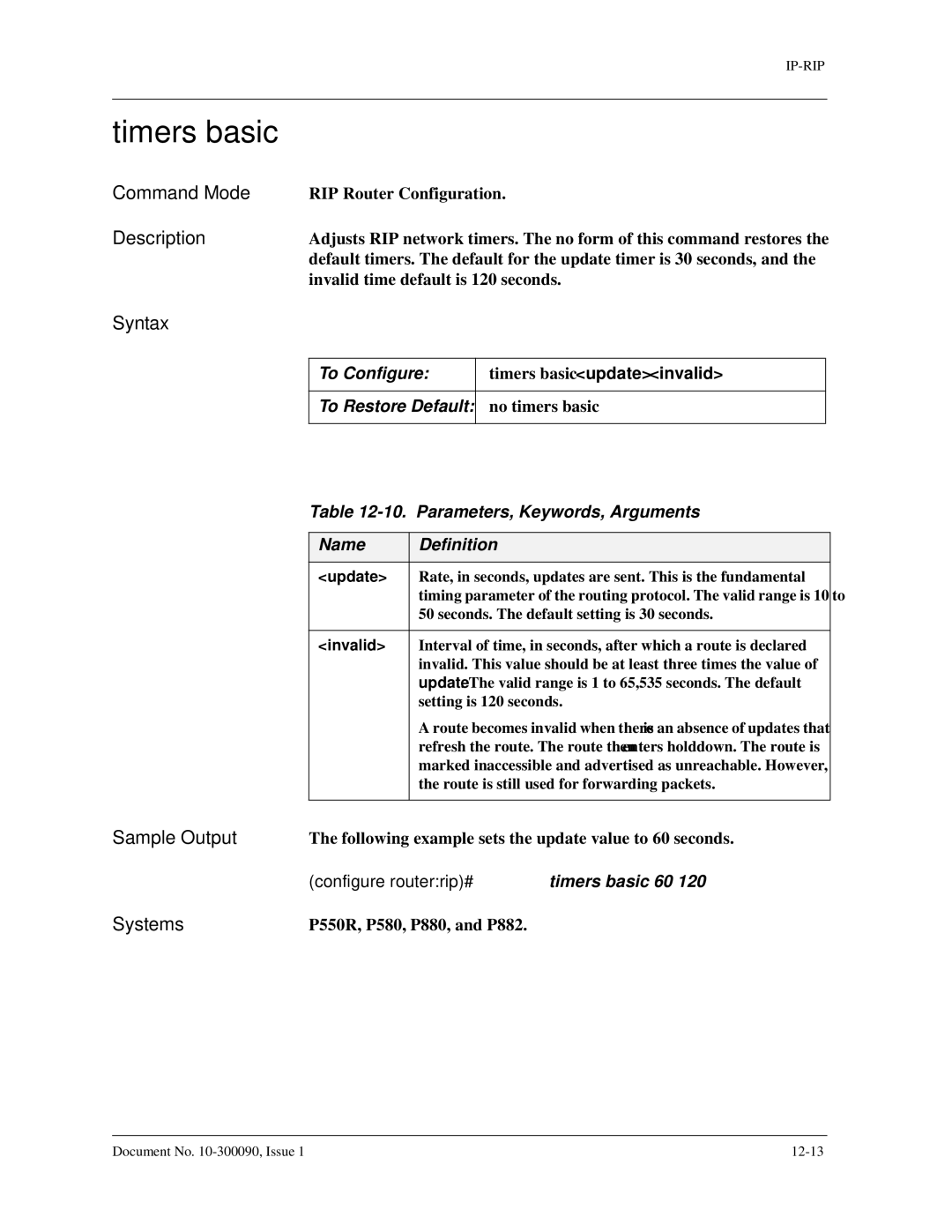 Avaya 106760804 manual Timers basic, To Restore Default 