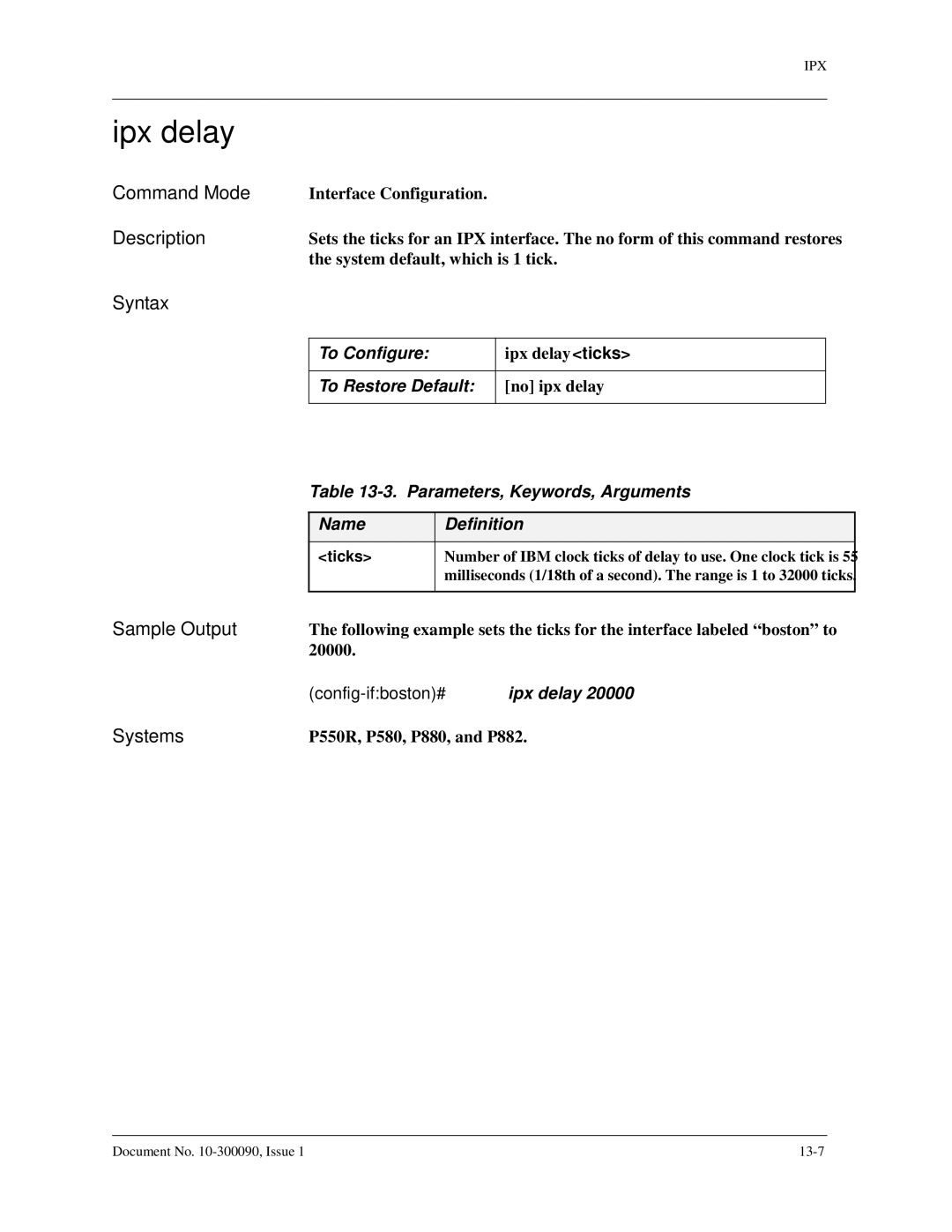 Avaya 106760804 manual Ipx delay, To Configure 