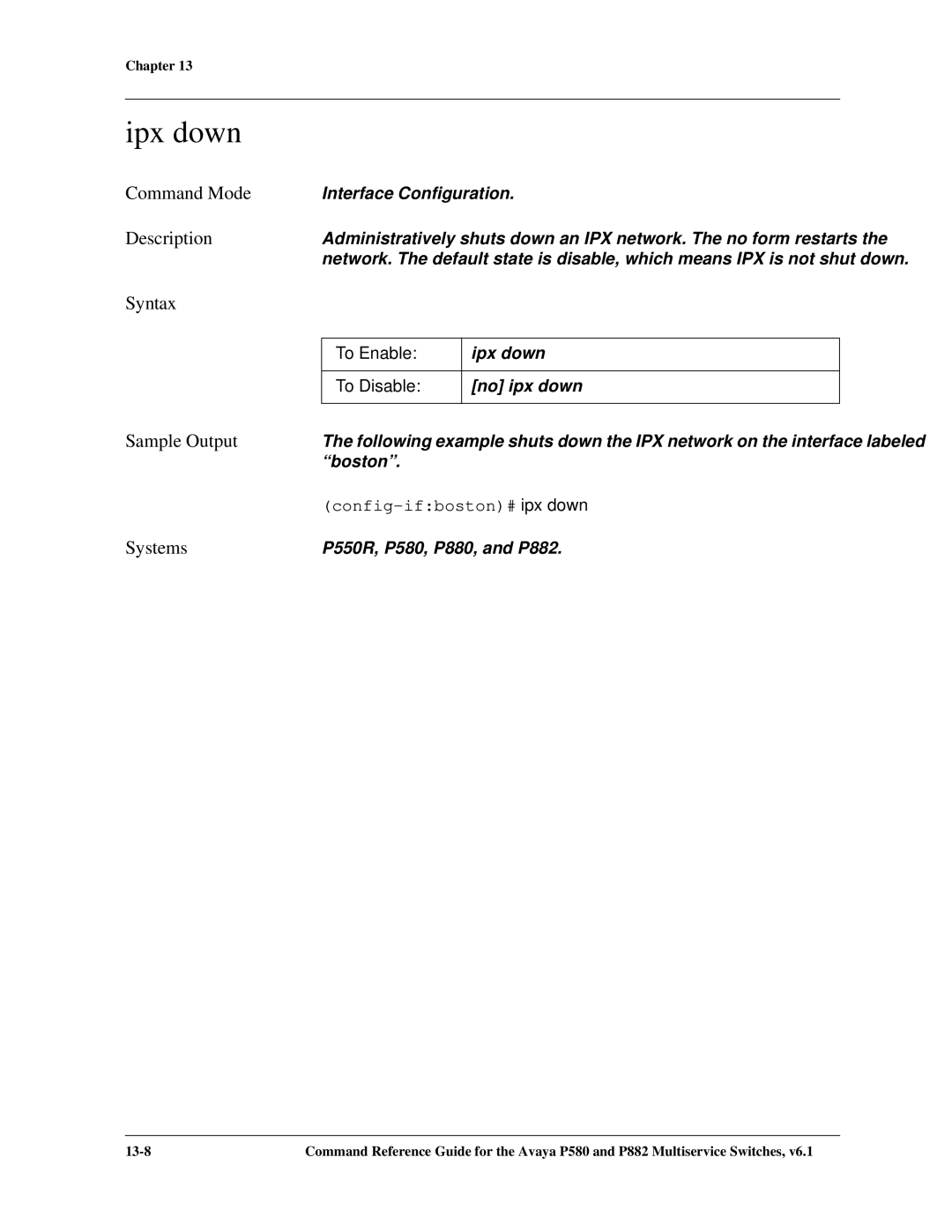 Avaya 106760804 manual Ipx down 