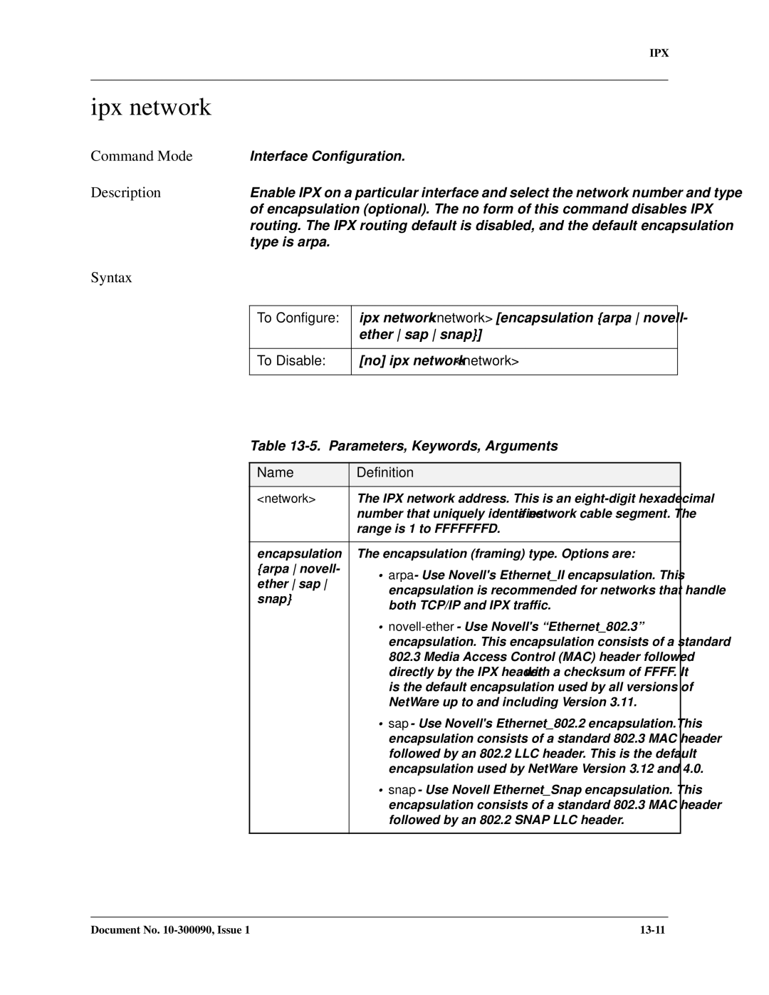 Avaya 106760804 manual Ipx network 