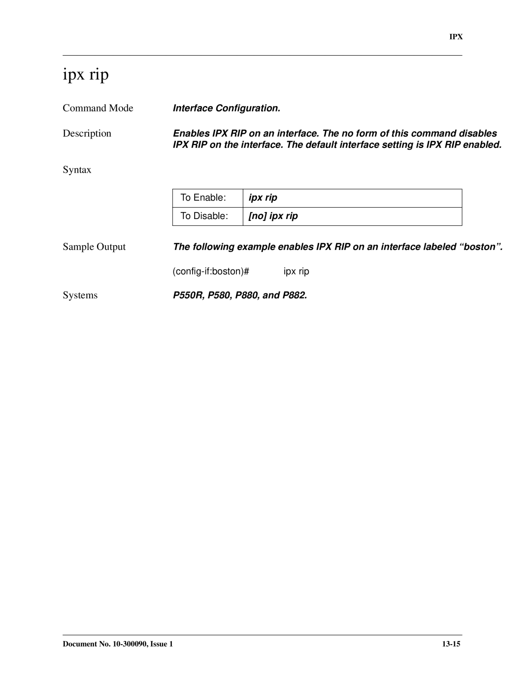 Avaya 106760804 manual Ipx rip 