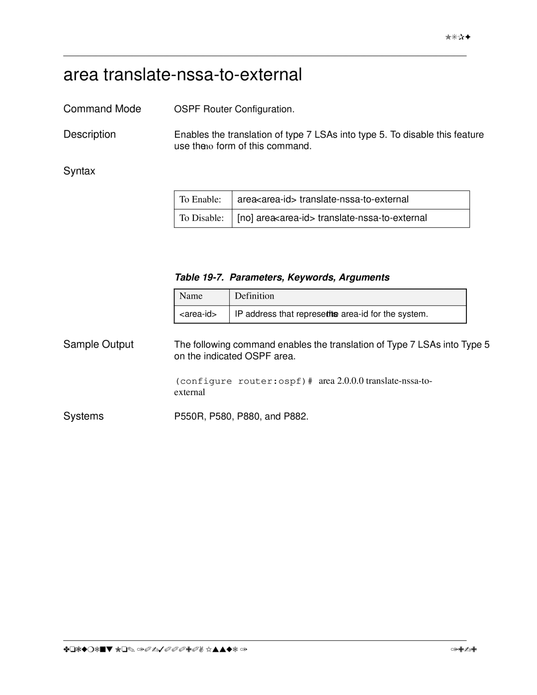 Avaya 106760804 manual Area translate-nssa-to-external, On the indicated Ospf area, External 