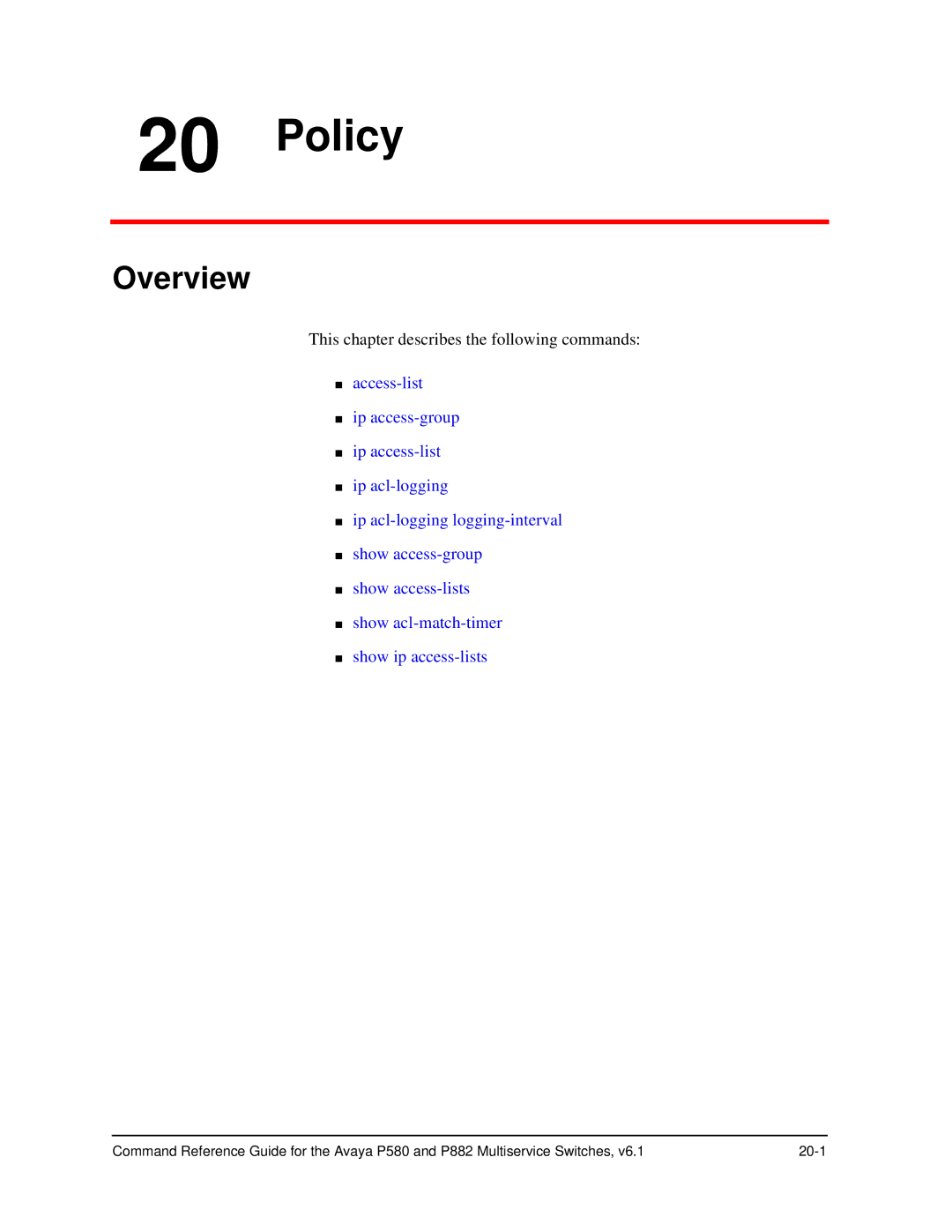 Avaya 106760804 manual Policy 