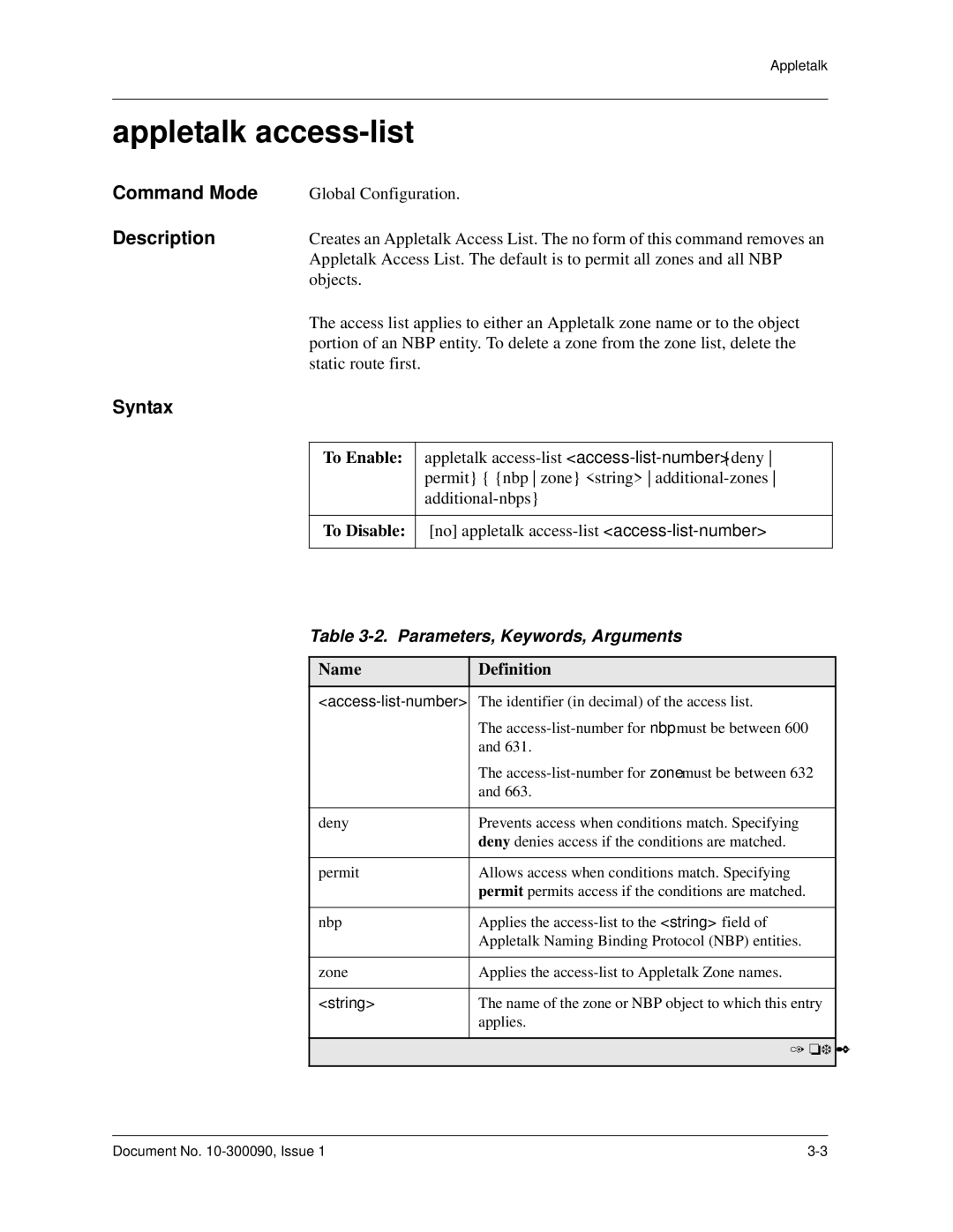 Avaya 106760804 manual Appletalk access-list 