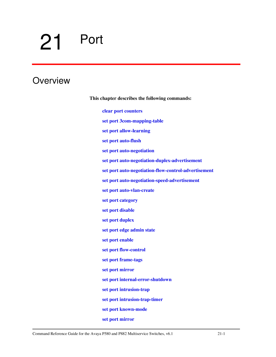 Avaya 106760804 manual Port 