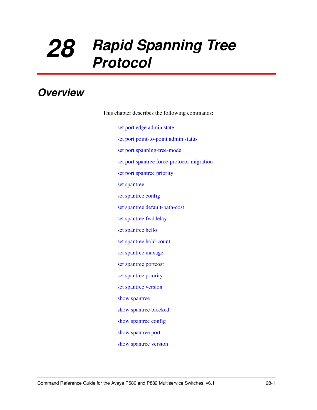 Avaya 106760804 manual Rapid Spanning Tree Protocol 