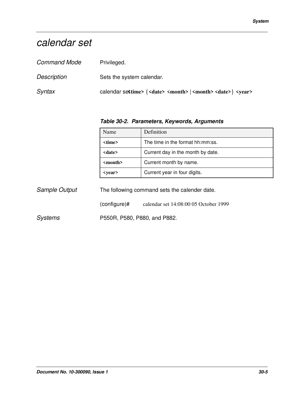 Avaya 106760804 manual Calendar set 