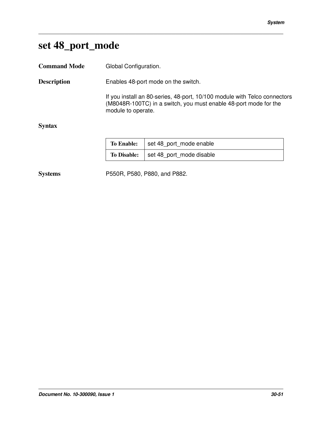 Avaya 106760804 manual Set 48portmode 