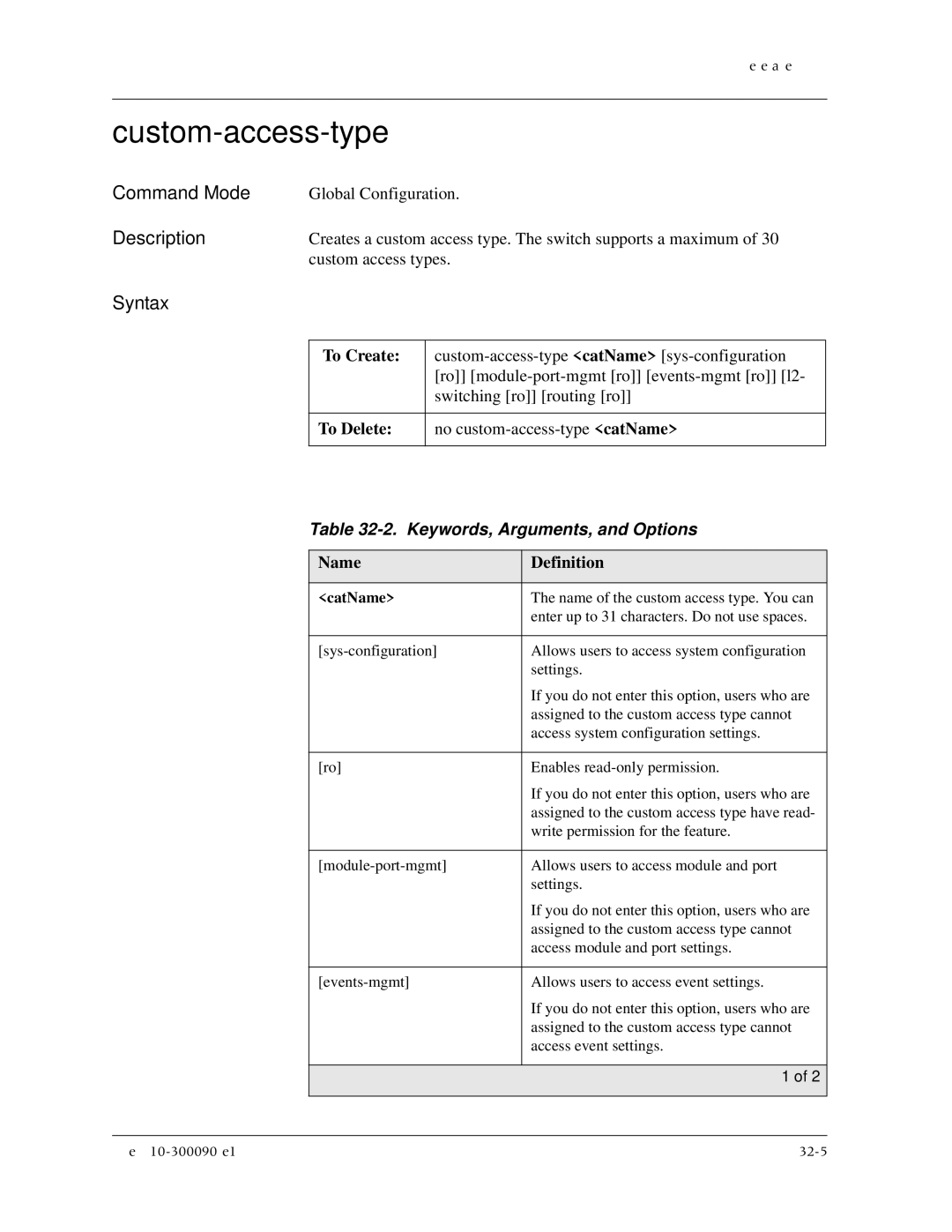 Avaya 106760804 manual Custom-access-type, To Create 