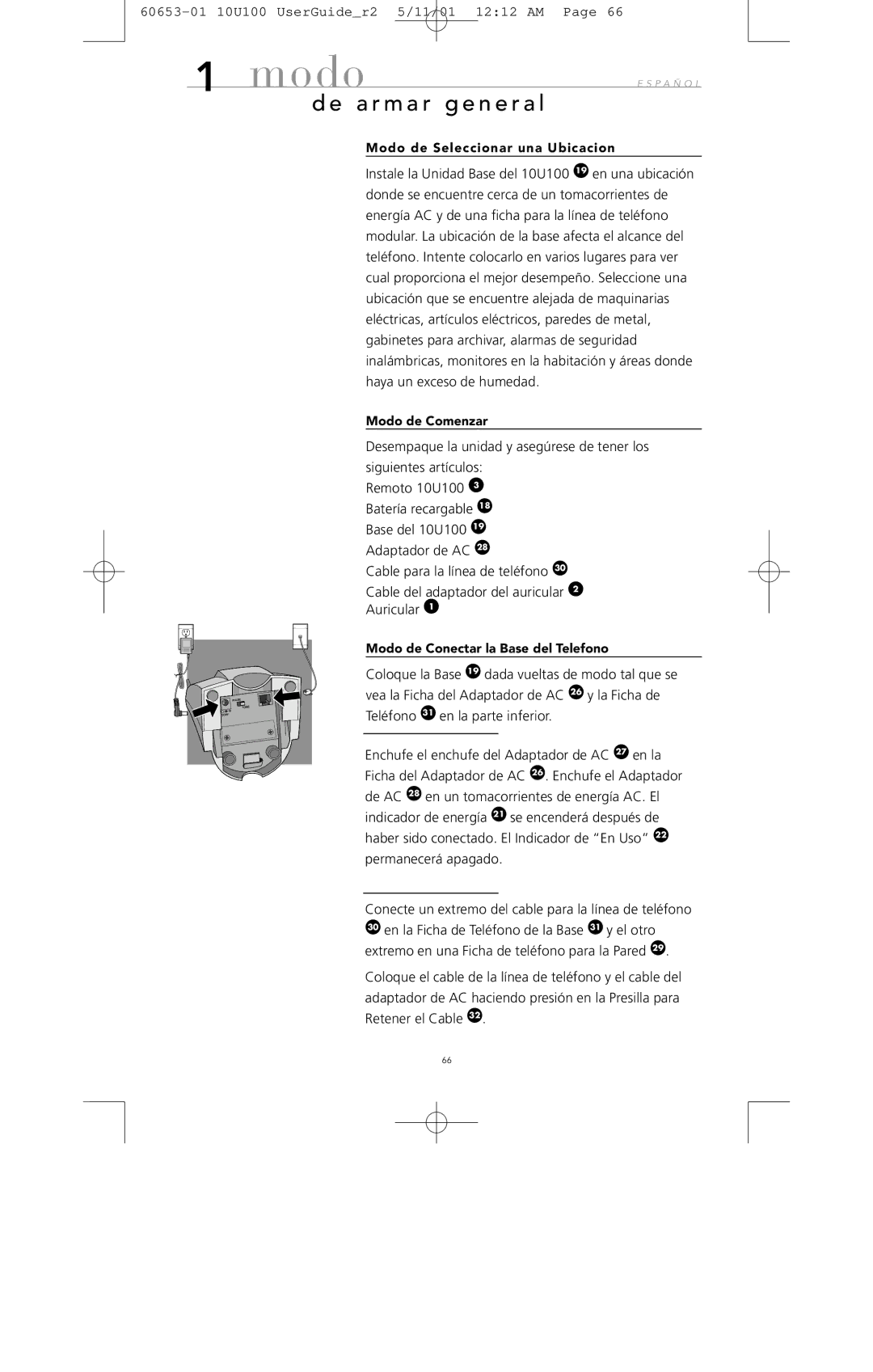 Avaya 10U100 manual A r m a r g e n e r a l, Modo de Seleccionar una Ubicacion, Modo de Comenzar 