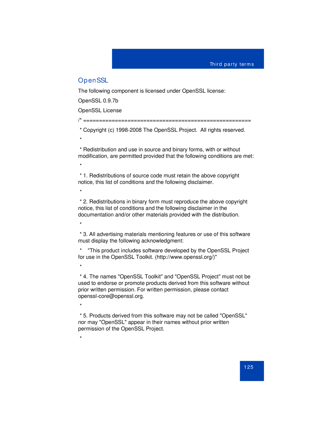 Avaya 1110 manual OpenSSL 