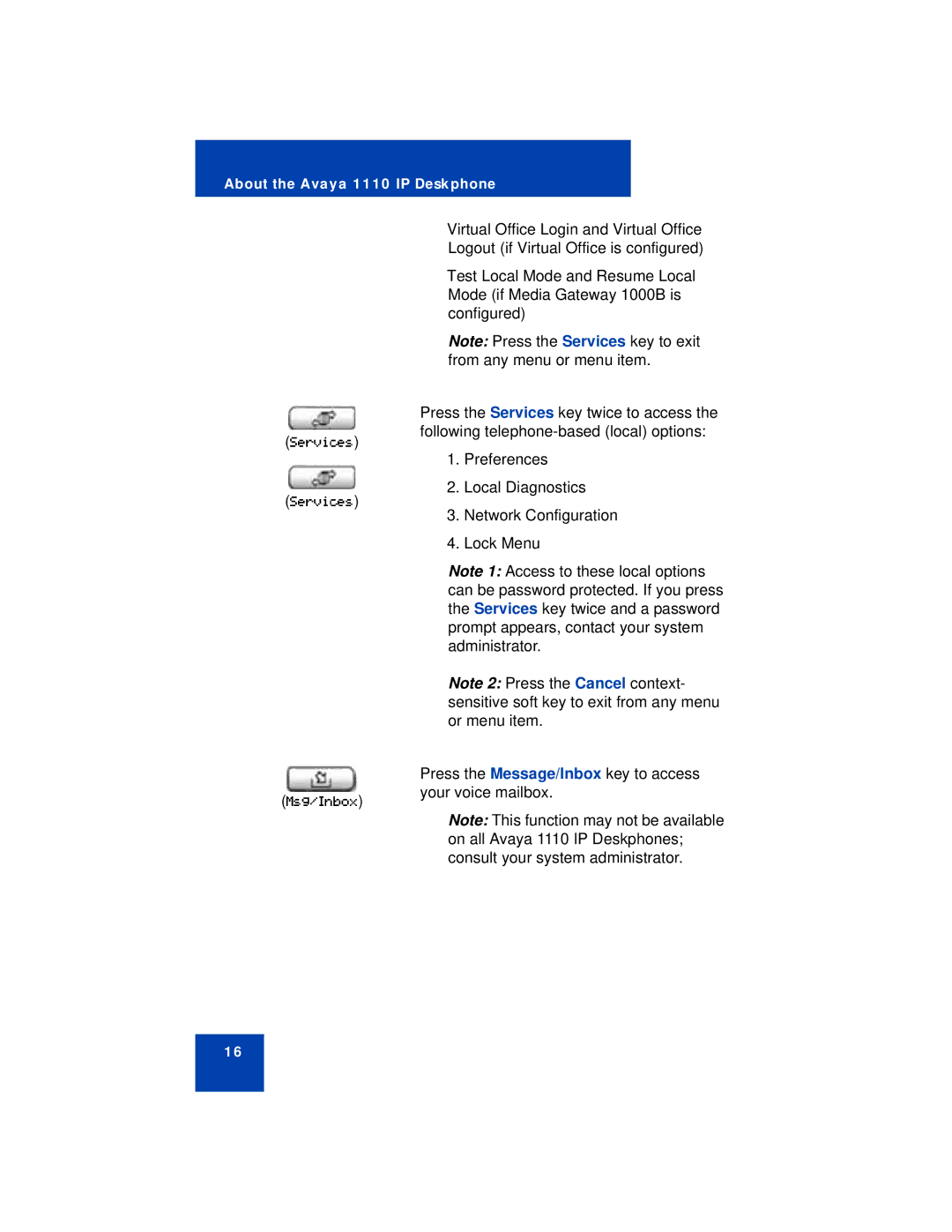 Avaya manual About the Avaya 1110 IP Deskphone 