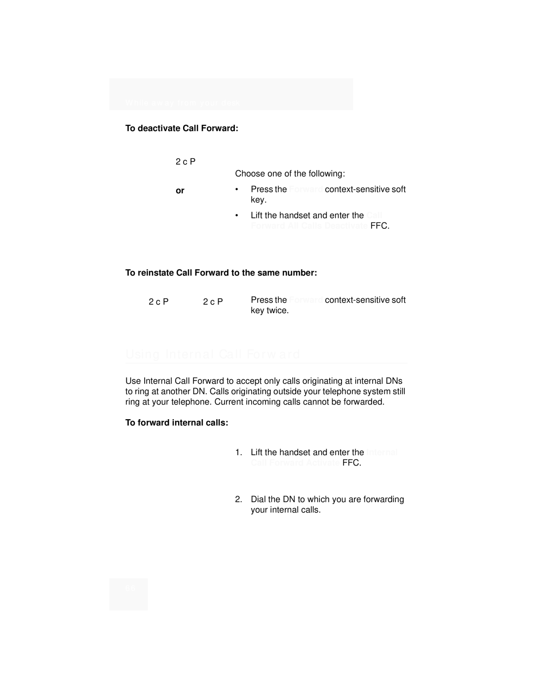 Avaya 1110 manual Using Internal Call Forward, To deactivate Call Forward, Forward All Calls Deactivate FFC 