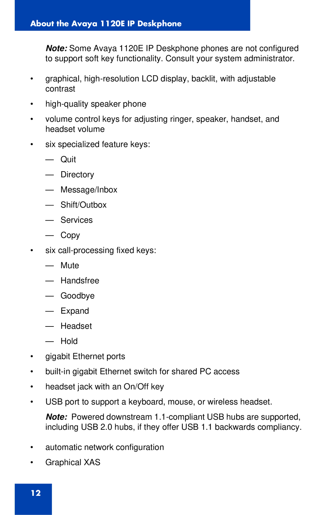 Avaya manual About the Avaya 1120E IP Deskphone 