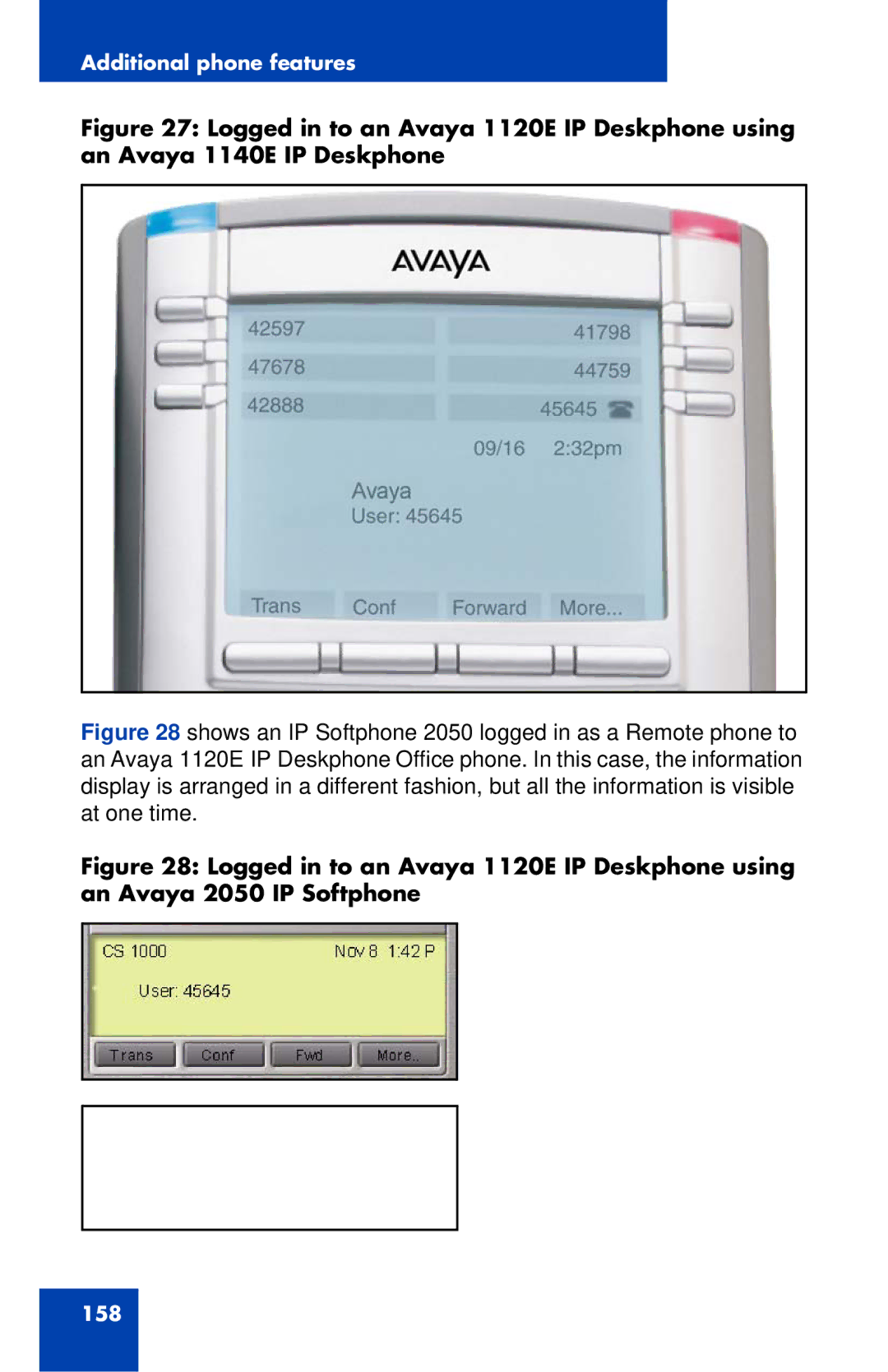 Avaya 1120E manual 158 