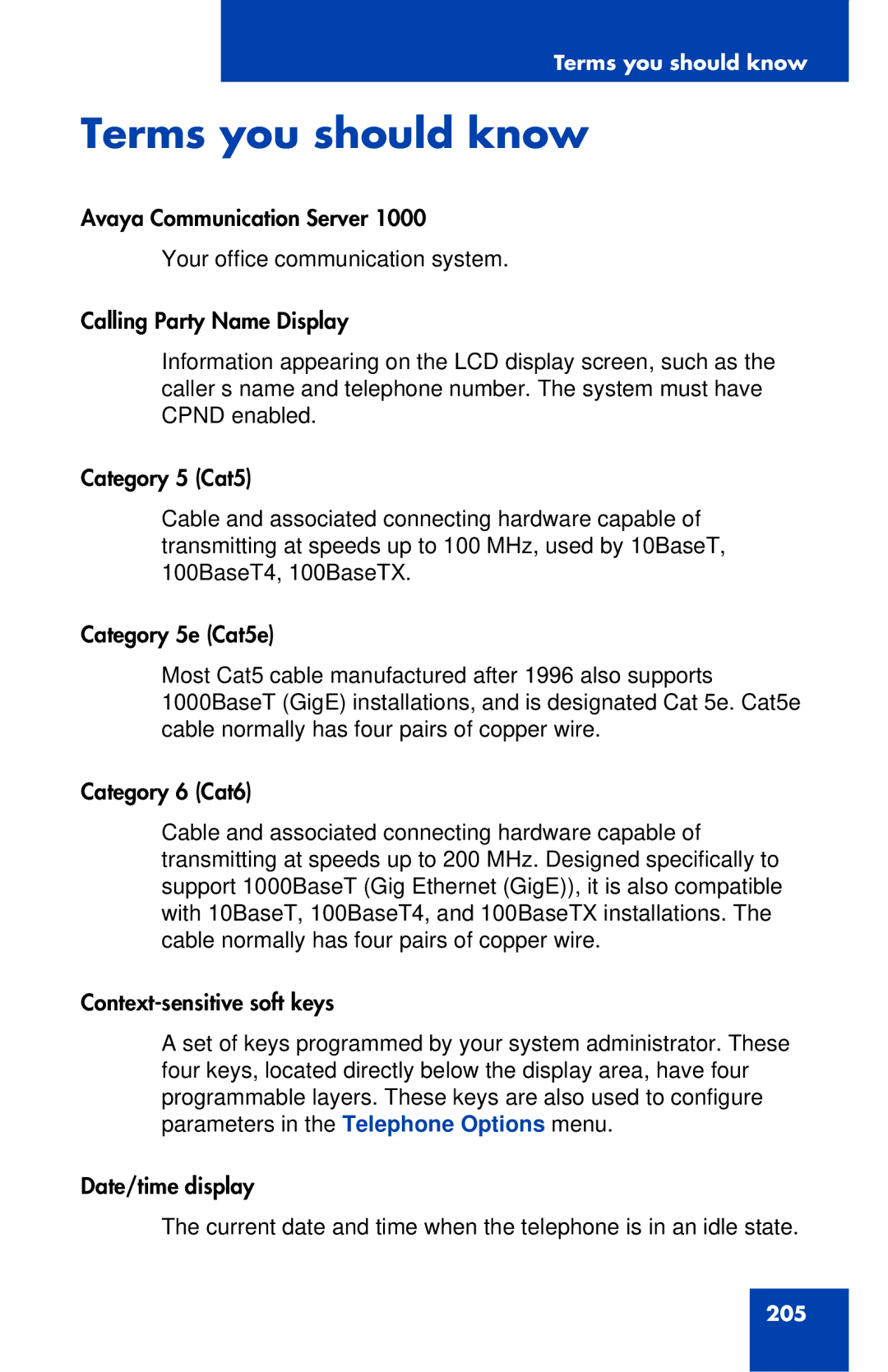 Avaya 1120E manual Terms you should know 