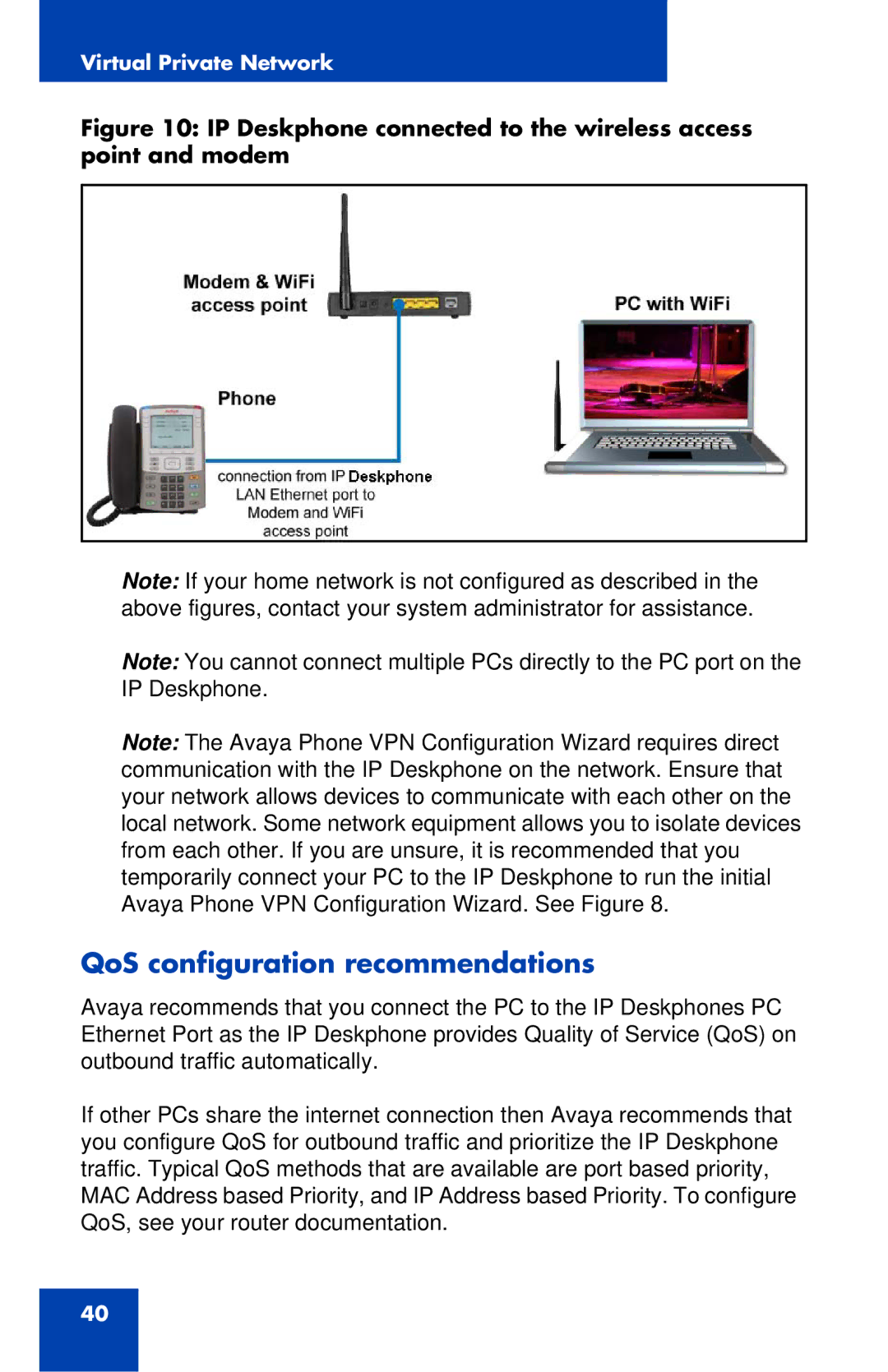 Avaya 1120E manual QoS configuration recommendations 