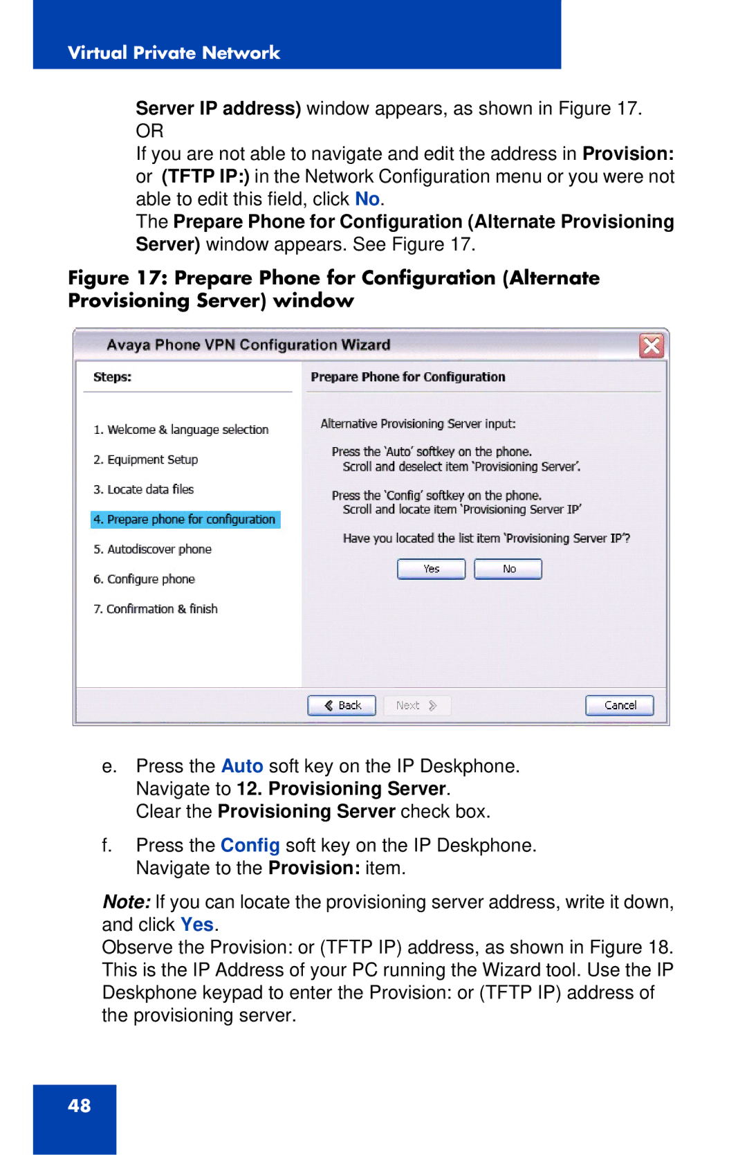 Avaya 1120E manual Virtual Private Network 