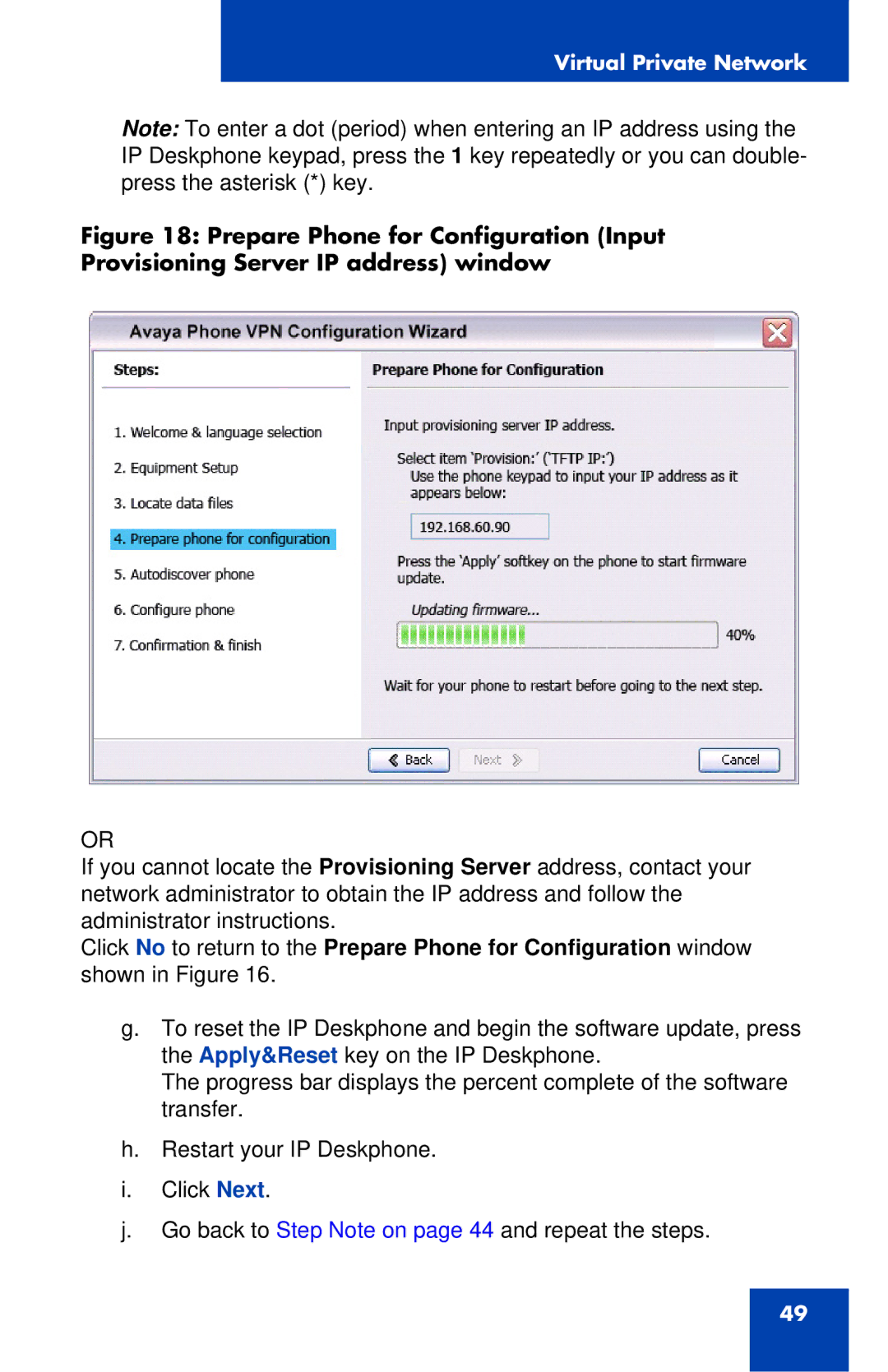 Avaya 1120E manual Virtual Private Network 