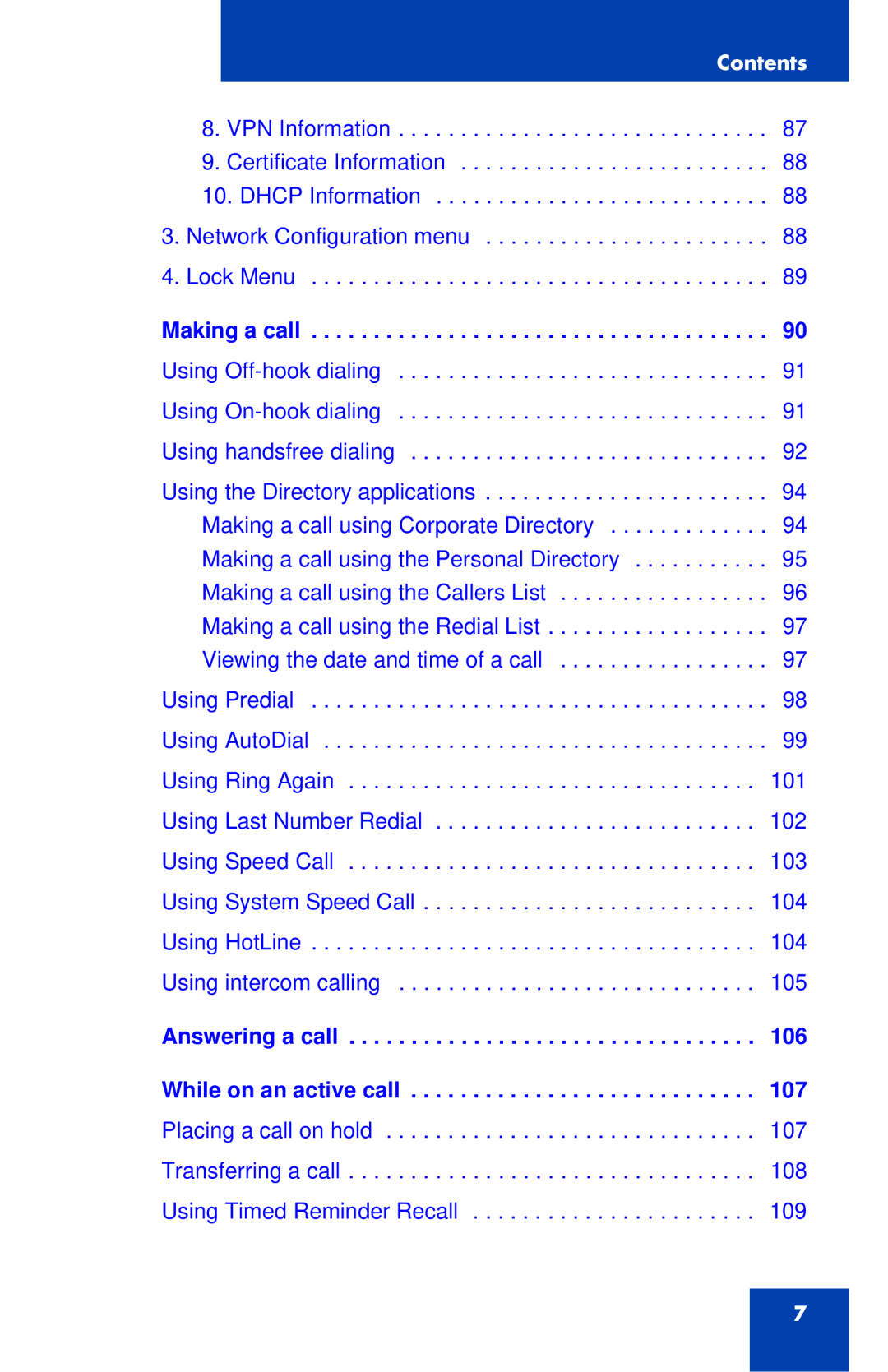 Avaya 1120E manual Making a call 