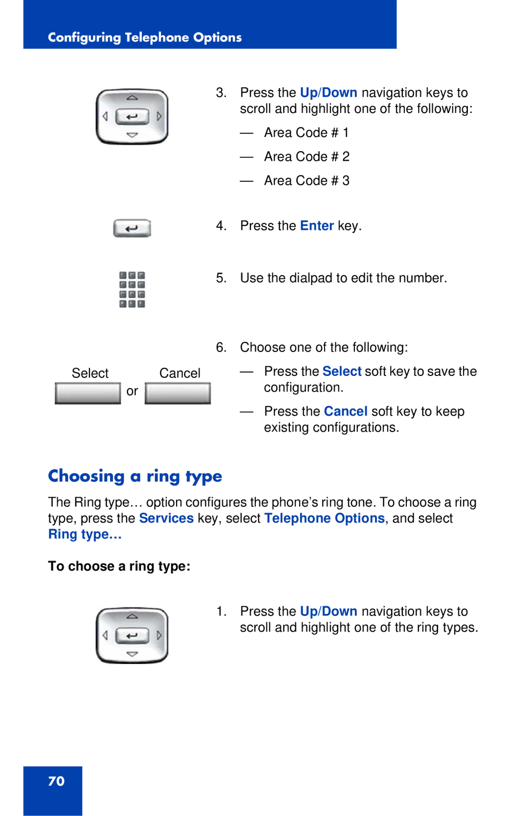 Avaya 1120E manual Choosing a ring type, Ring type…, To choose a ring type 