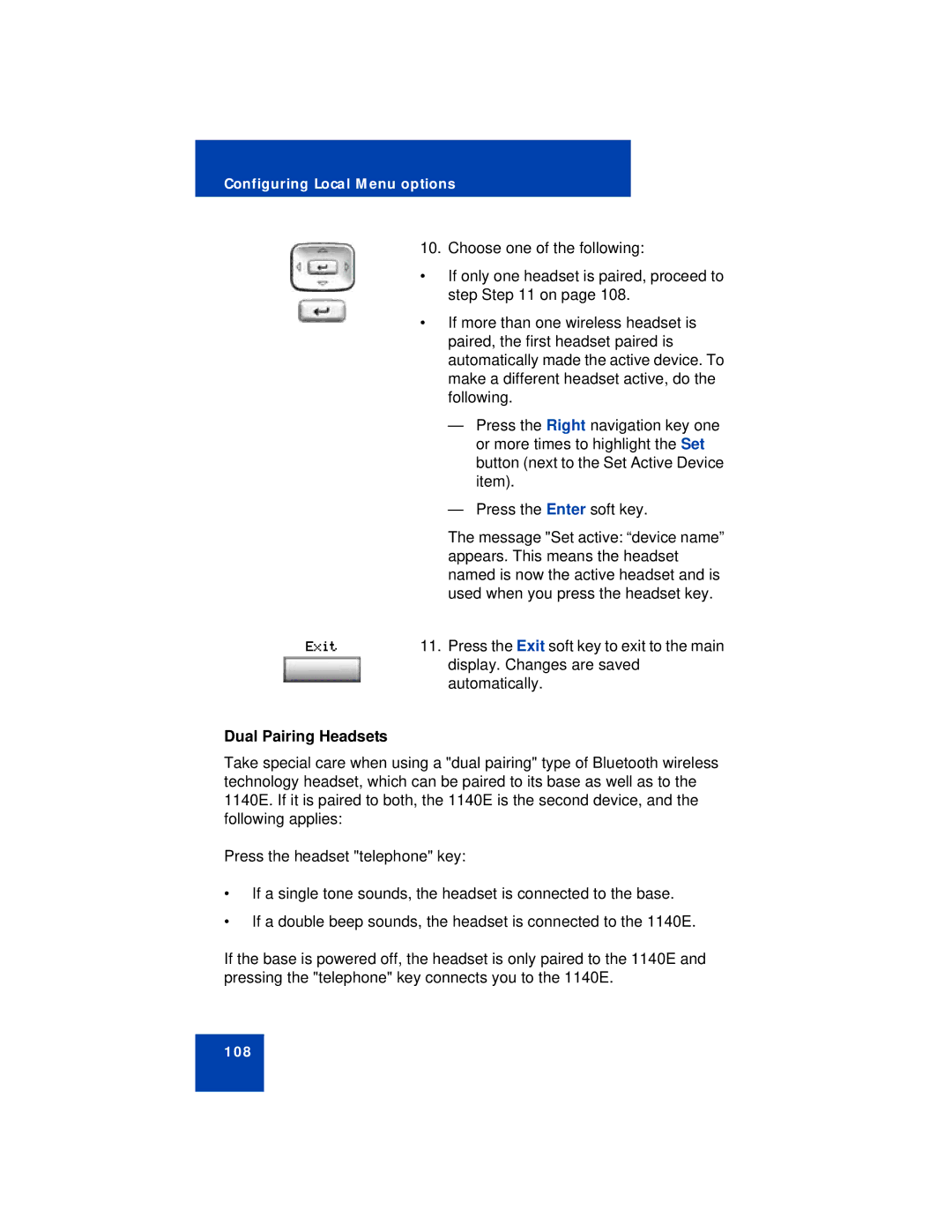 Avaya 1140E manual Dual Pairing Headsets 