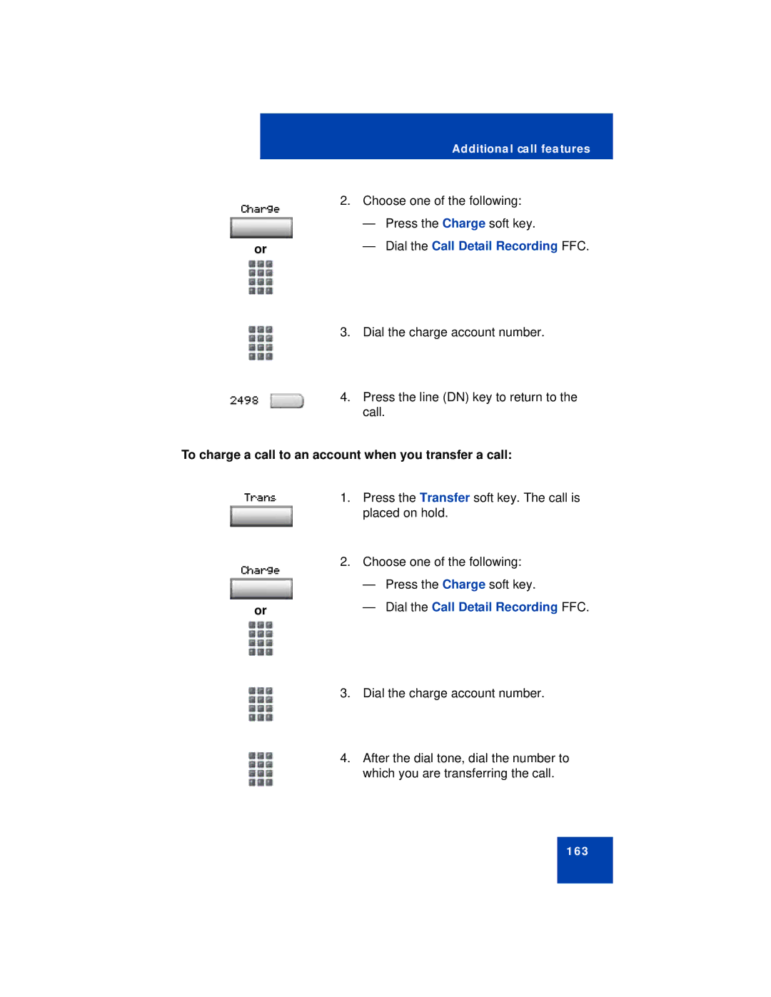 Avaya 1140E manual To charge a call to an account when you transfer a call 