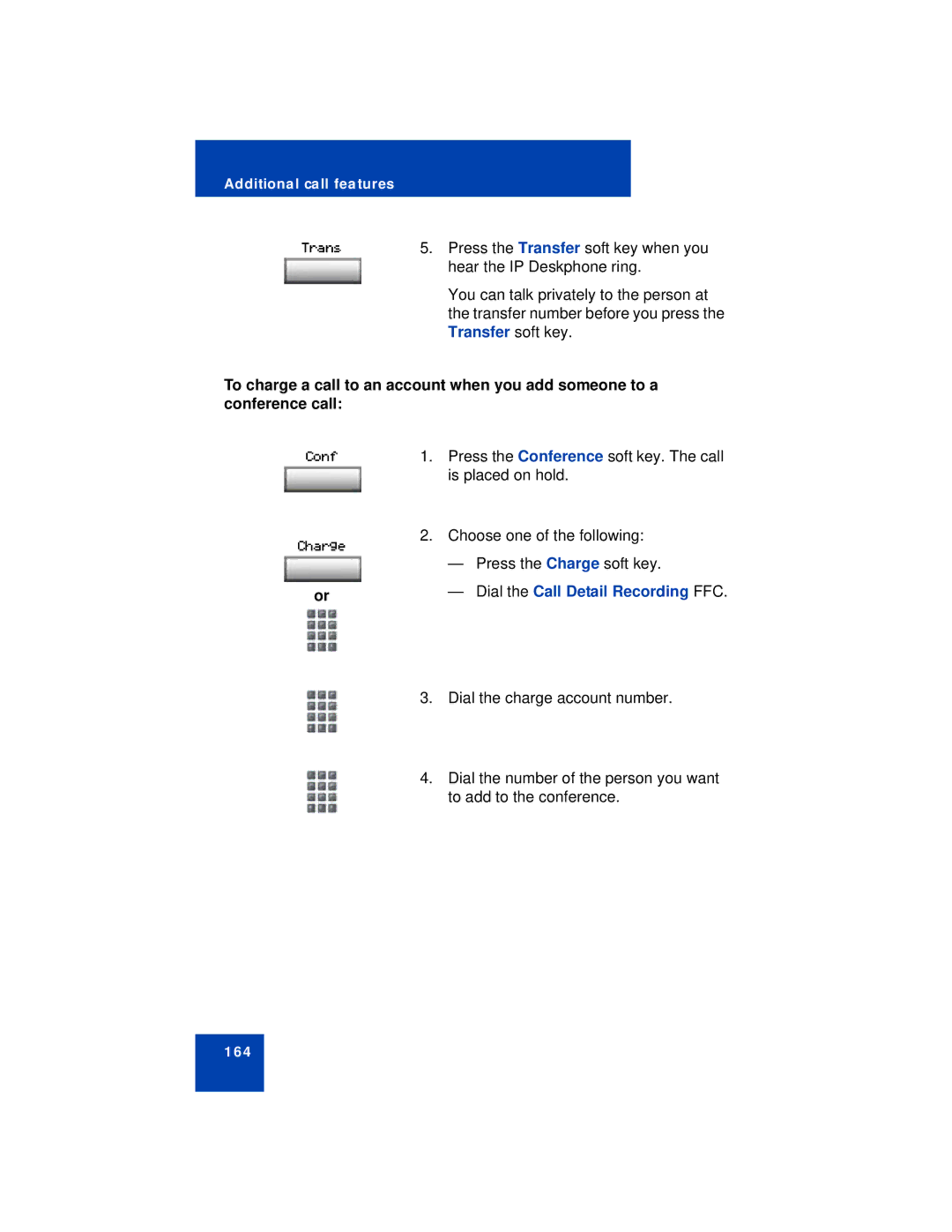 Avaya 1140E manual Transfer soft key 