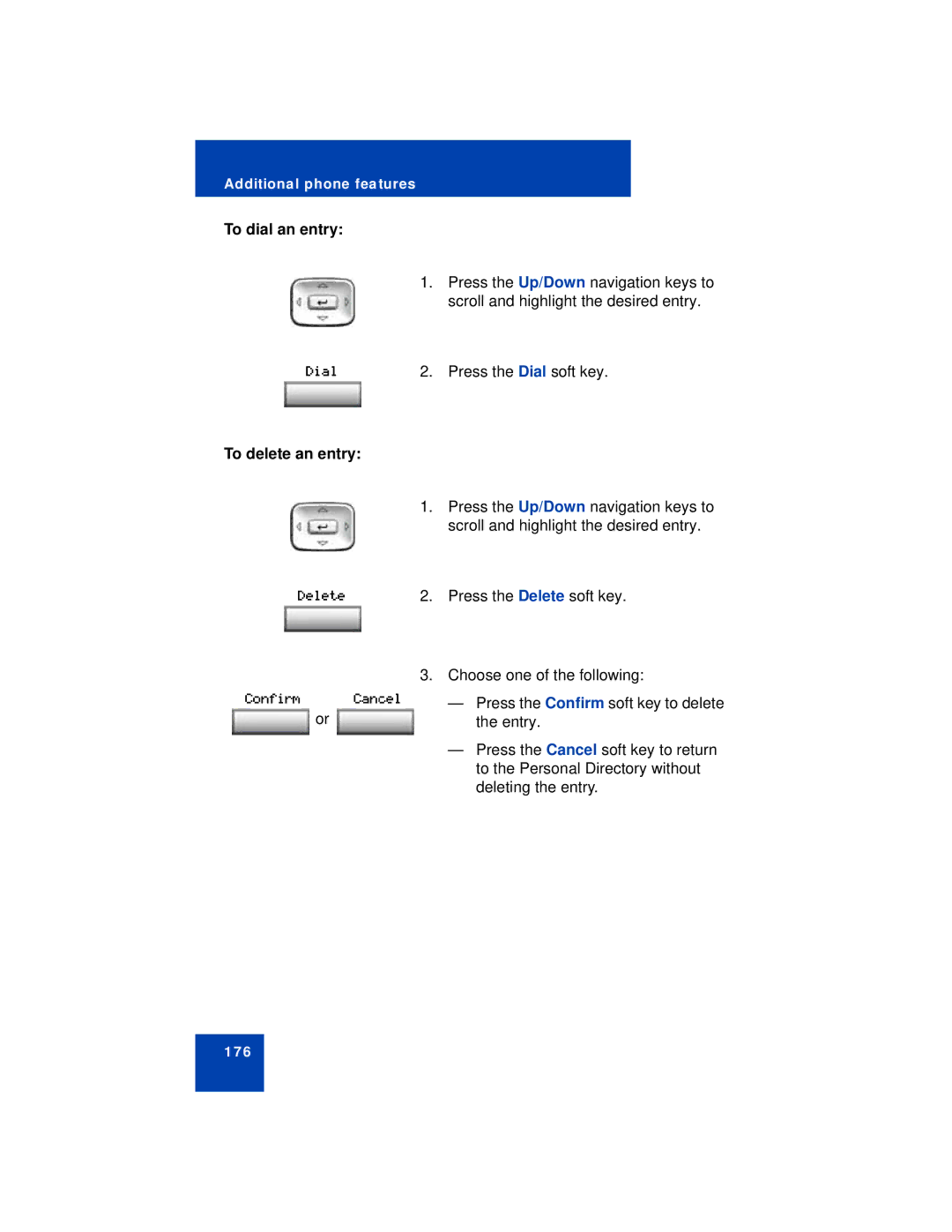 Avaya 1140E manual To dial an entry 