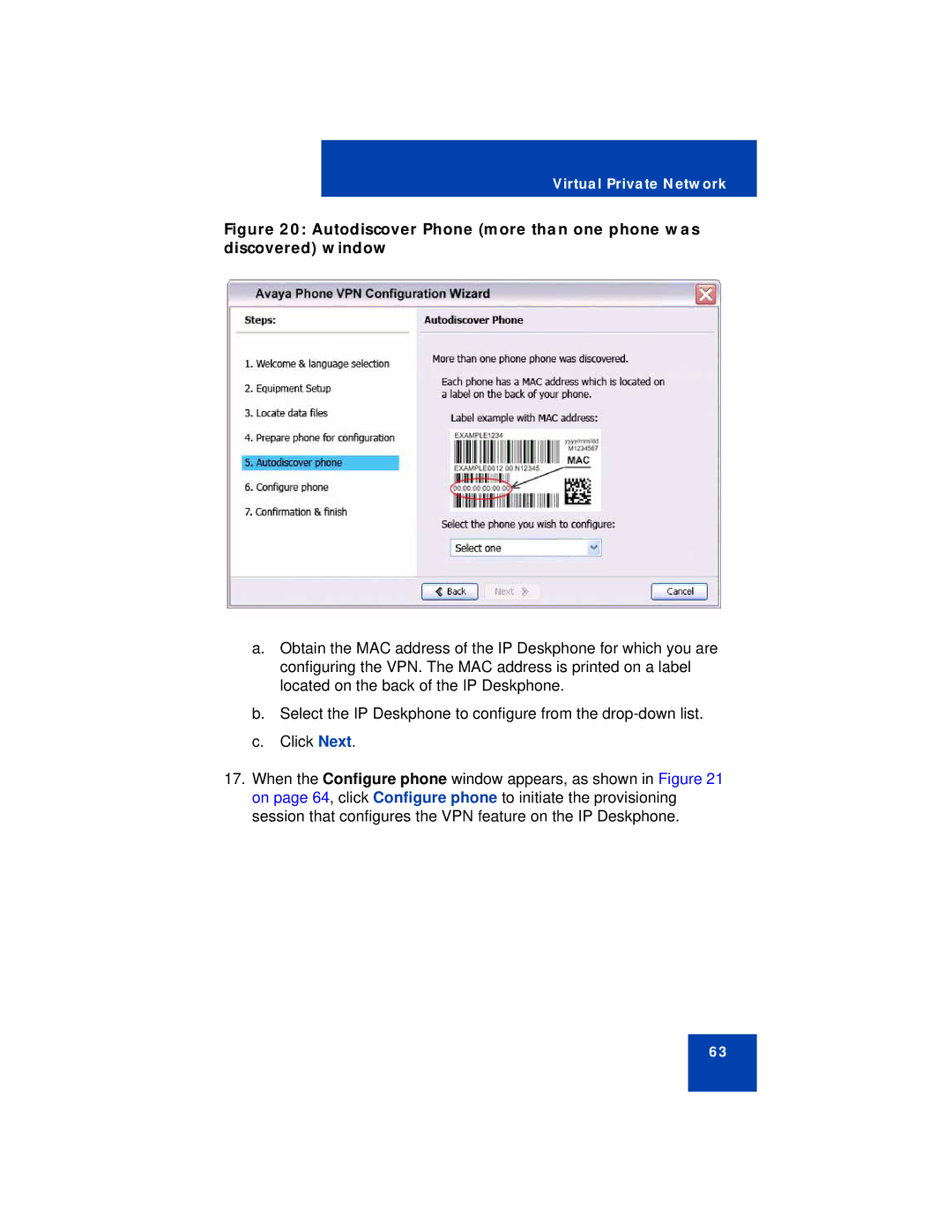 Avaya 1140E manual Autodiscover Phone more than one phone was discovered window 