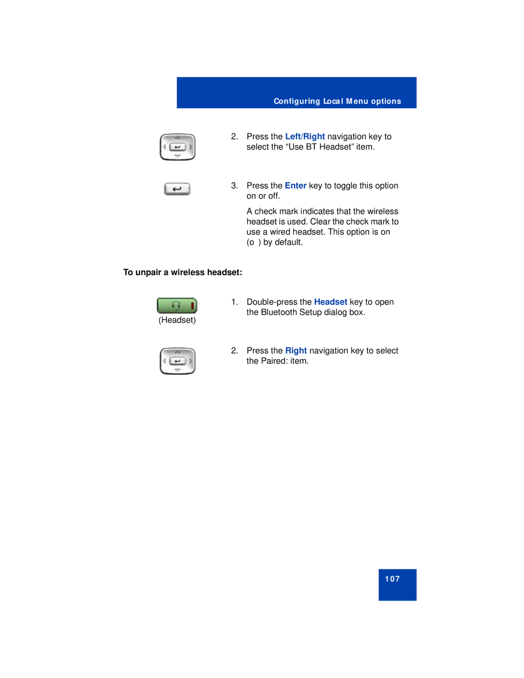 Avaya 1150E manual To unpair a wireless headset 