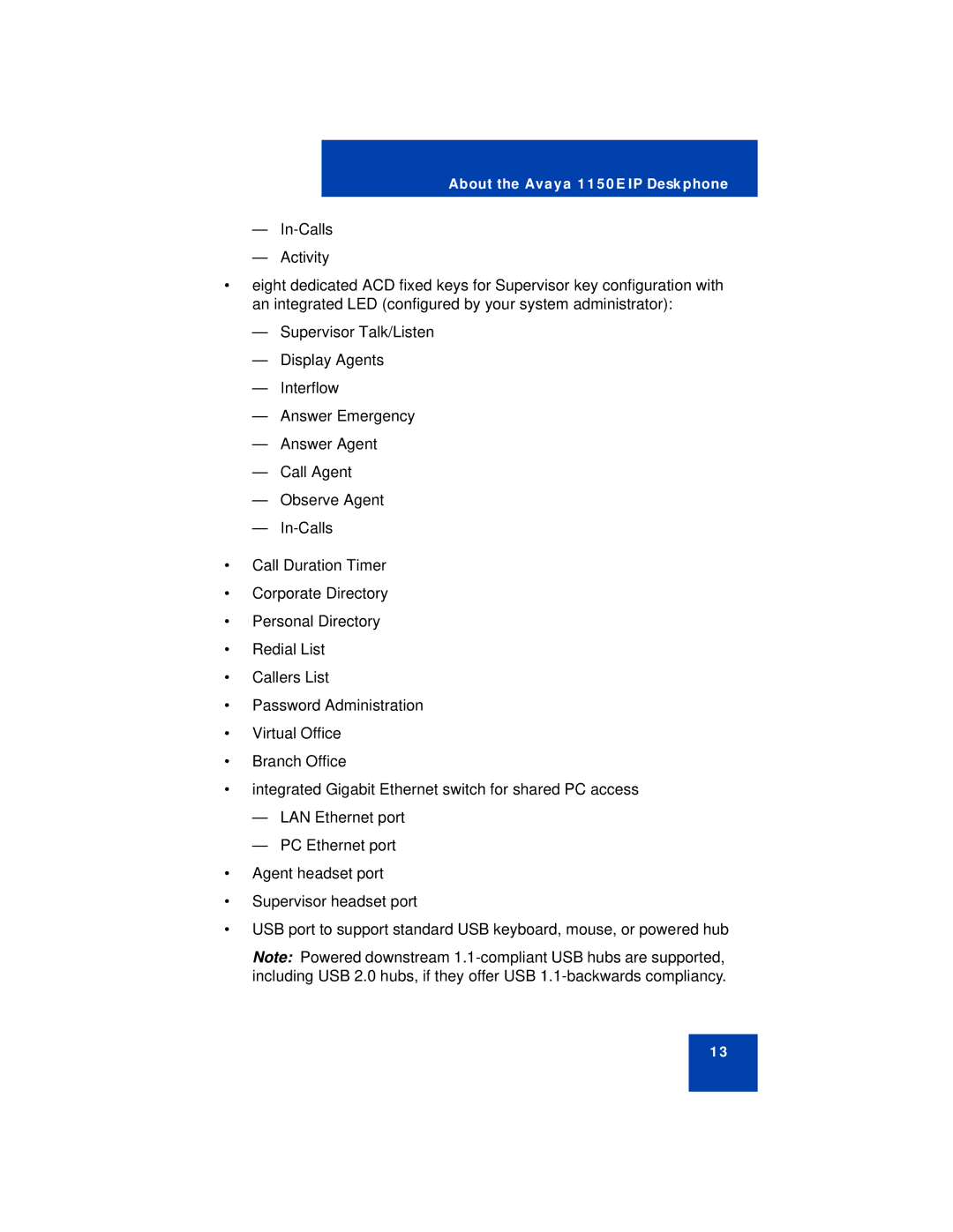 Avaya manual About the Avaya 1150E IP Deskphone 