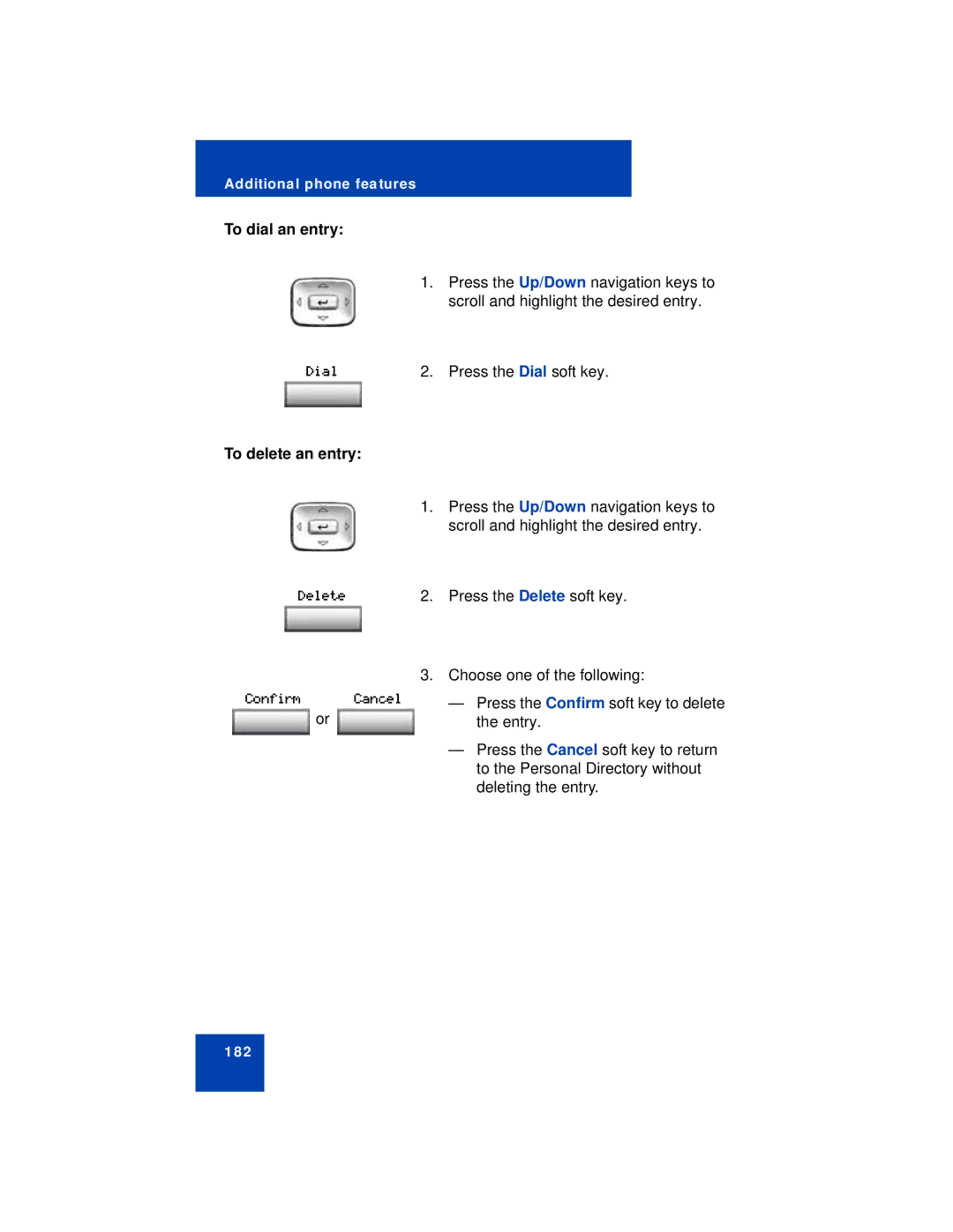 Avaya 1150E manual To dial an entry 